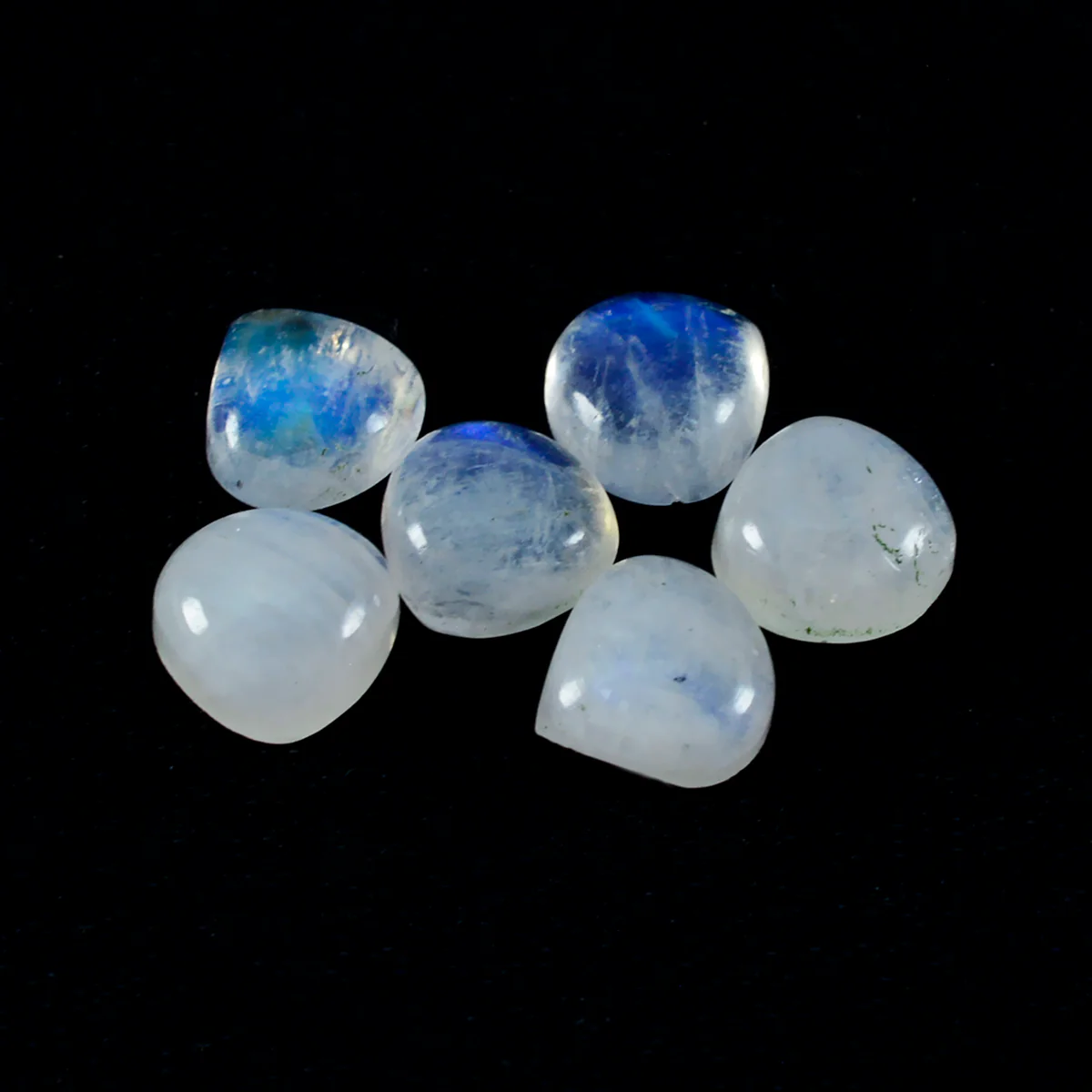Rainbow Moonstone 1PC Medium 9x9 MM Heart Cabochon White Fiery semi Precious Gems - Image 4