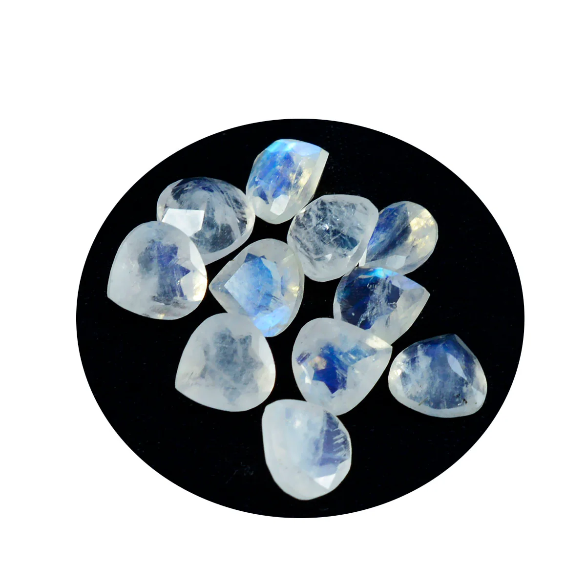 Rainbow Moonstone 1PC Medium 9x9 MM Heart Faceted White Lustrous Semi Precious Gems - Image 2