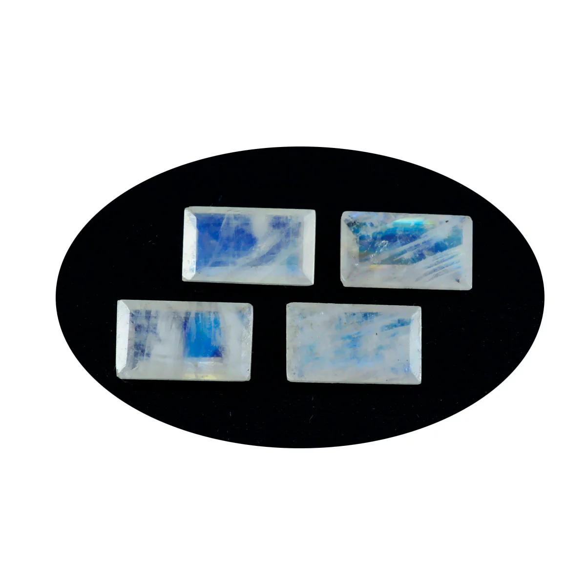 Rainbow Moonstone 1PC Small 5x10 MM Baguette Faceted White High-Quality Semi Precious Loose Gemstones - Image 3
