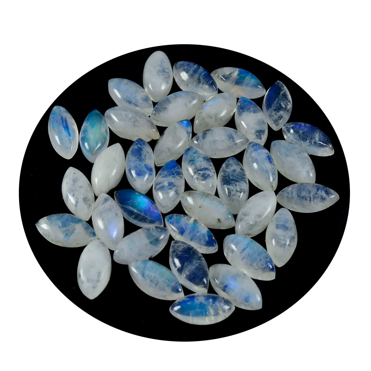 Rainbow Moonstone 1PC Small 6x12 MM Marquise Cabochon White Fine semi Precious Semi Precious Gemstone - Image 2