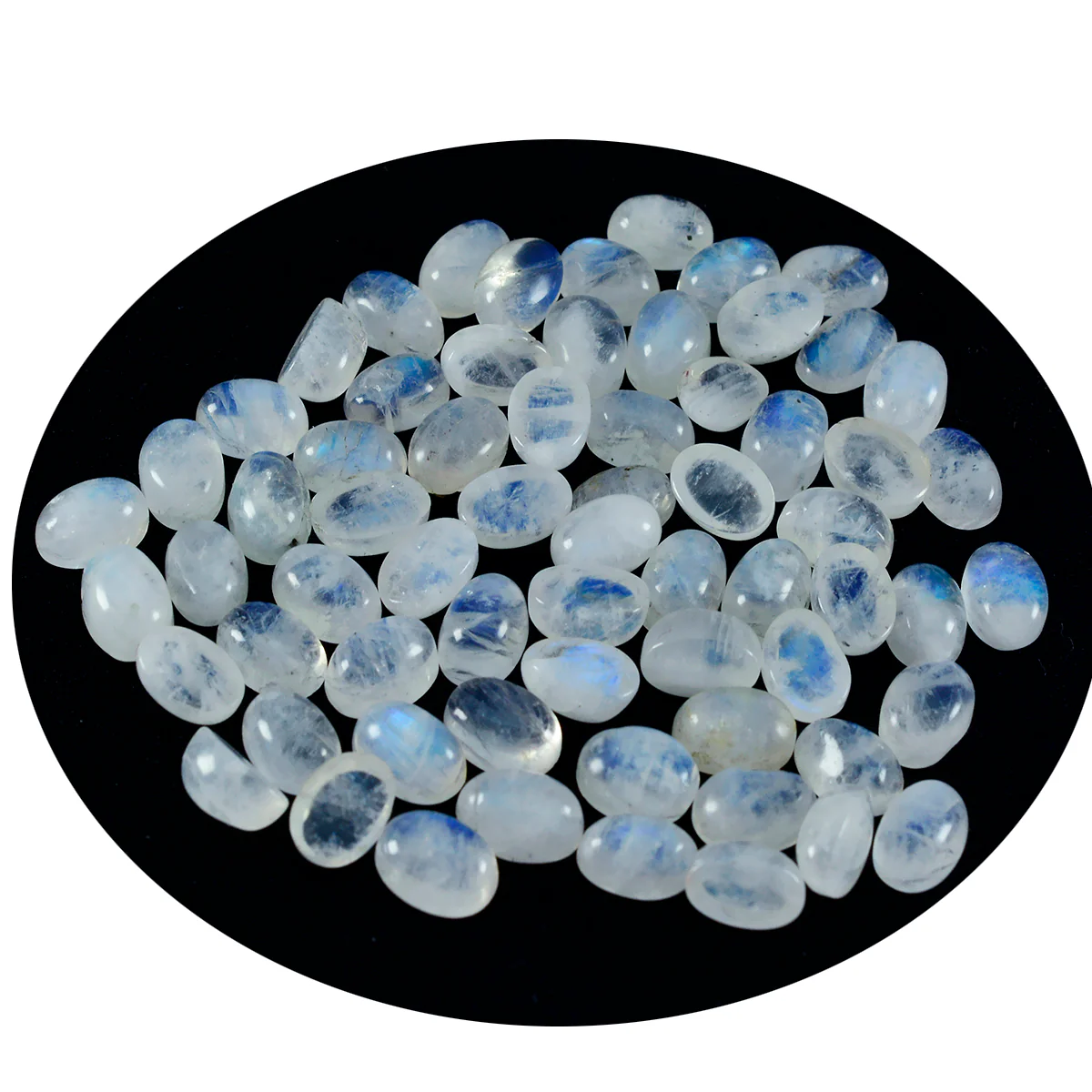 Rainbow Moonstone 1PC Small 6x9 MM Oval Cabochon White Polished semi Precious Precious Gemstone - Image 2
