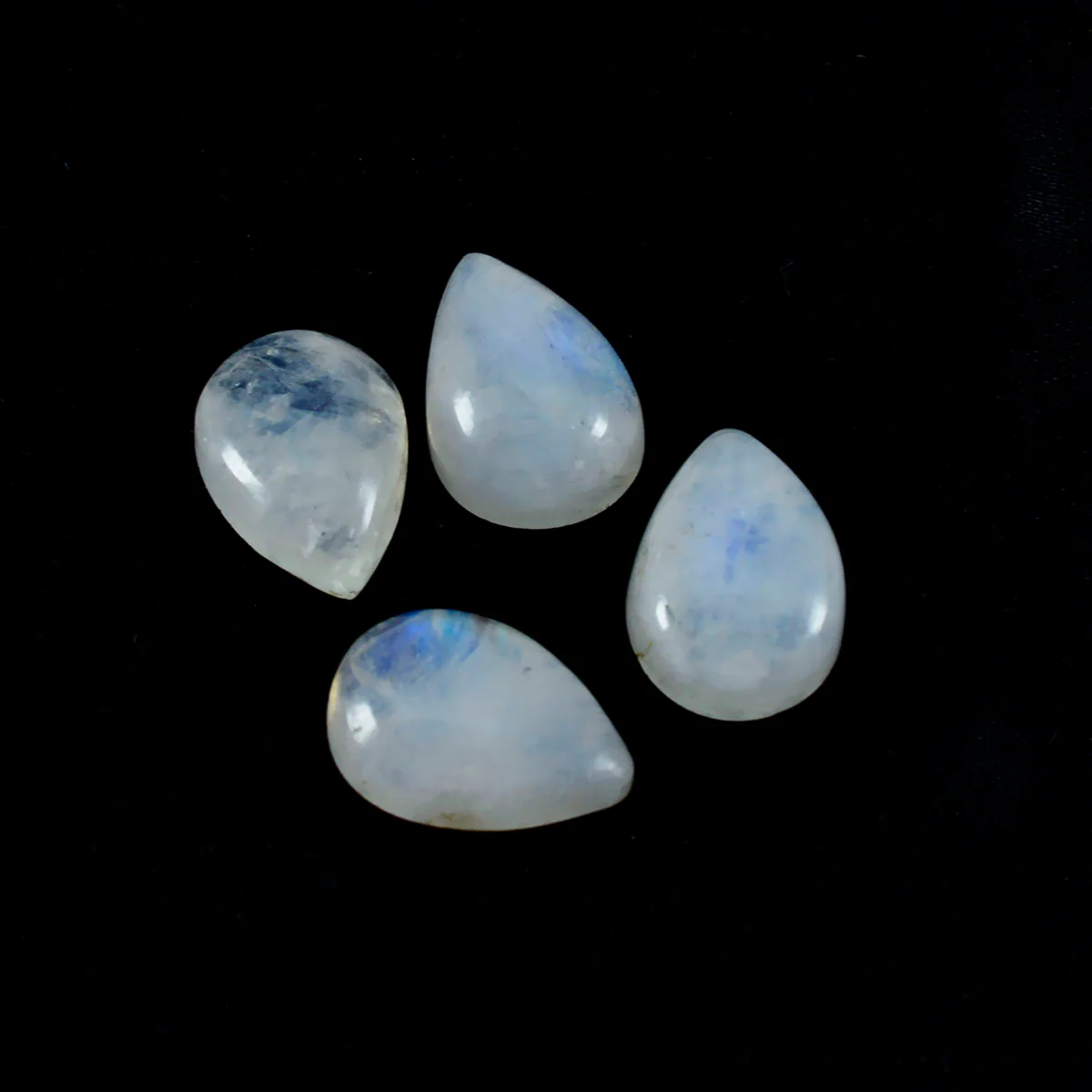 Rainbow Moonstone 1PC Small 6x9 MM Pear Cabochon White Fine semi Precious Semi Precious Gemstone - Image 4