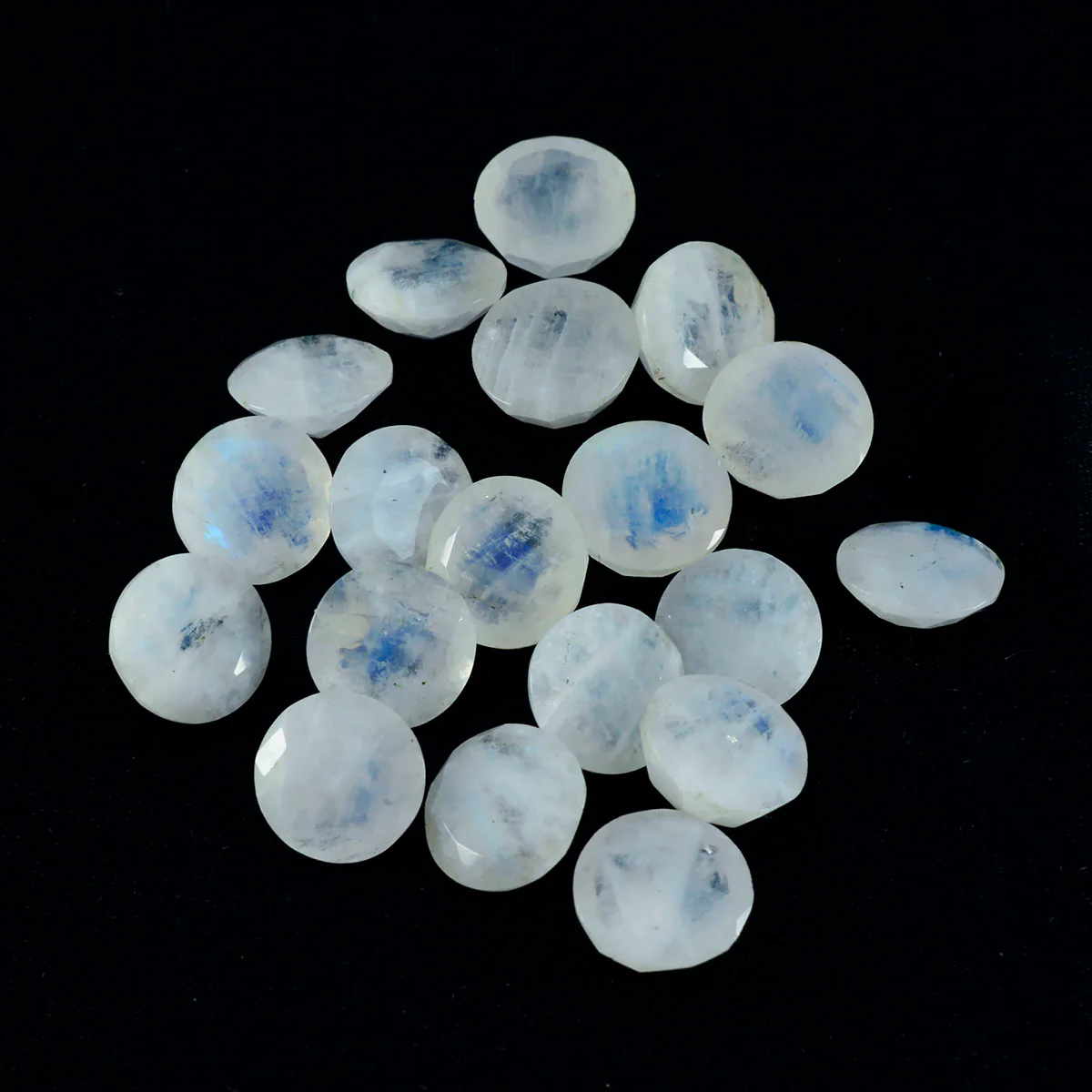 Rainbow Moonstone 1PC Small 7x7 MM Round Faceted White Splendid Semi Precious Loose Gemstone - Image 4