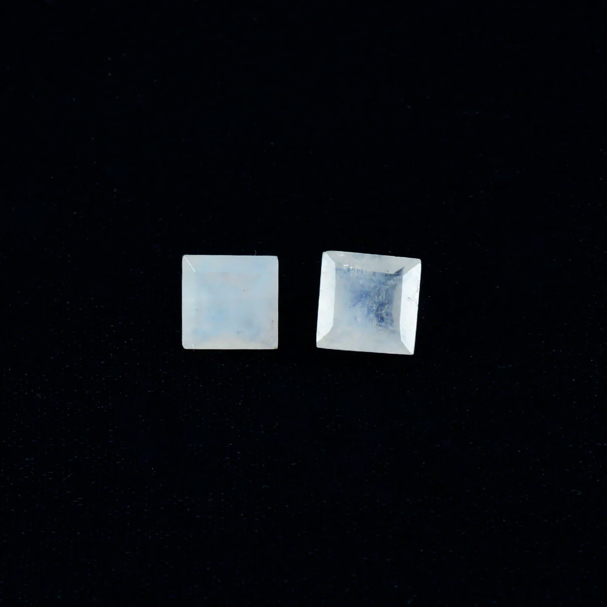 Rainbow Moonstone 1PC Small 7x7 MM Square Faceted White Splendid Semi Precious Loose Gemstone - Image 4