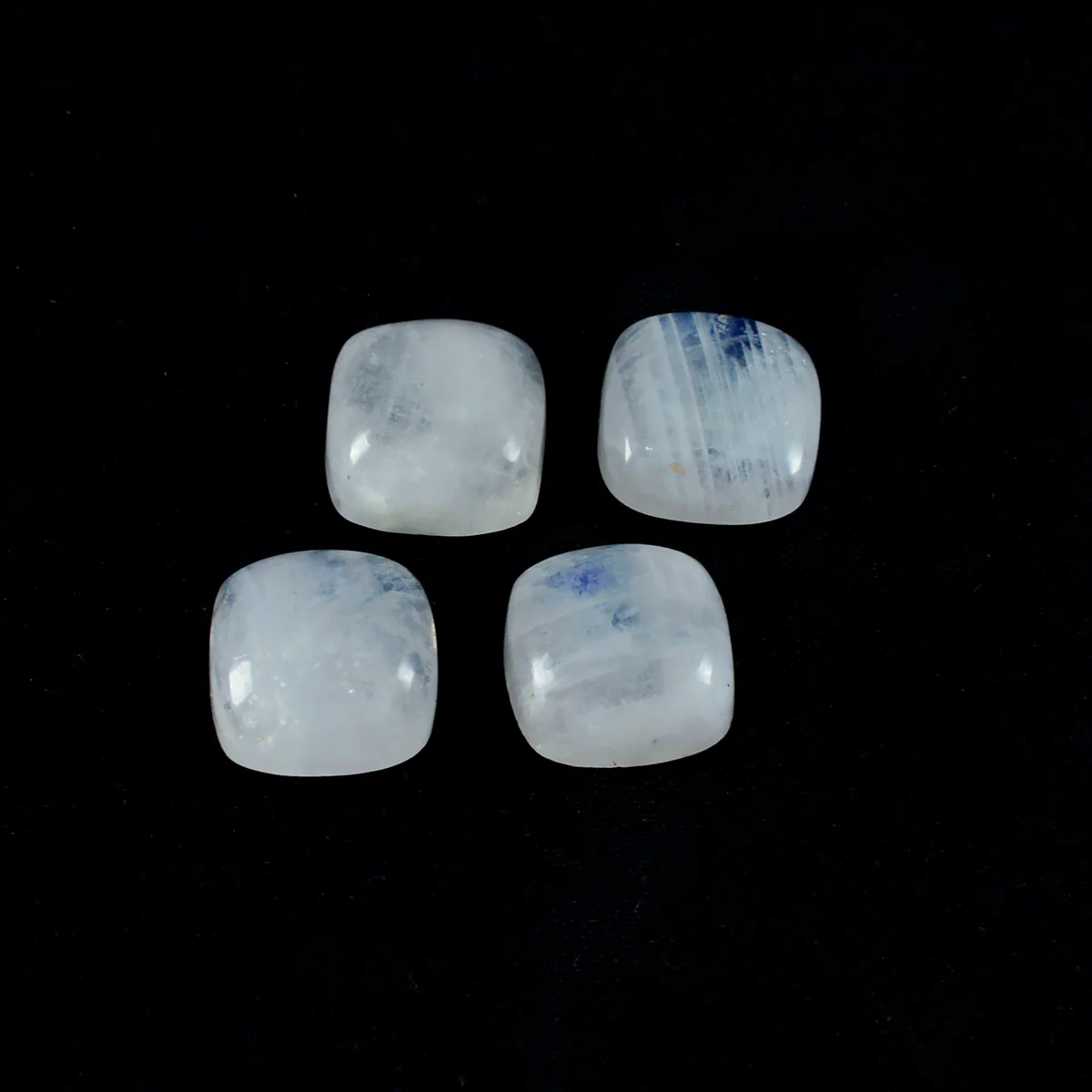 Rainbow Moonstone 1PC Small 8x8 MM Cushion Cabochon White Splendid semi Precious Semi Precious Gemstone - Image 4