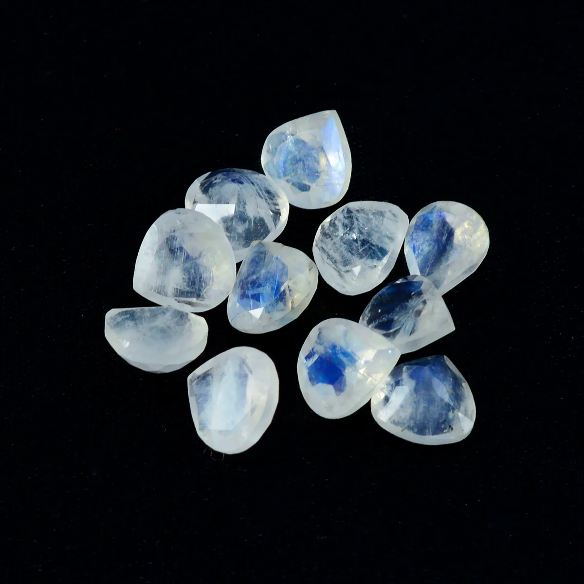 Rainbow Moonstone 1PC Small 8x8 MM Heart Faceted White Luster Semi Precious Loose Gemstones - Image 4
