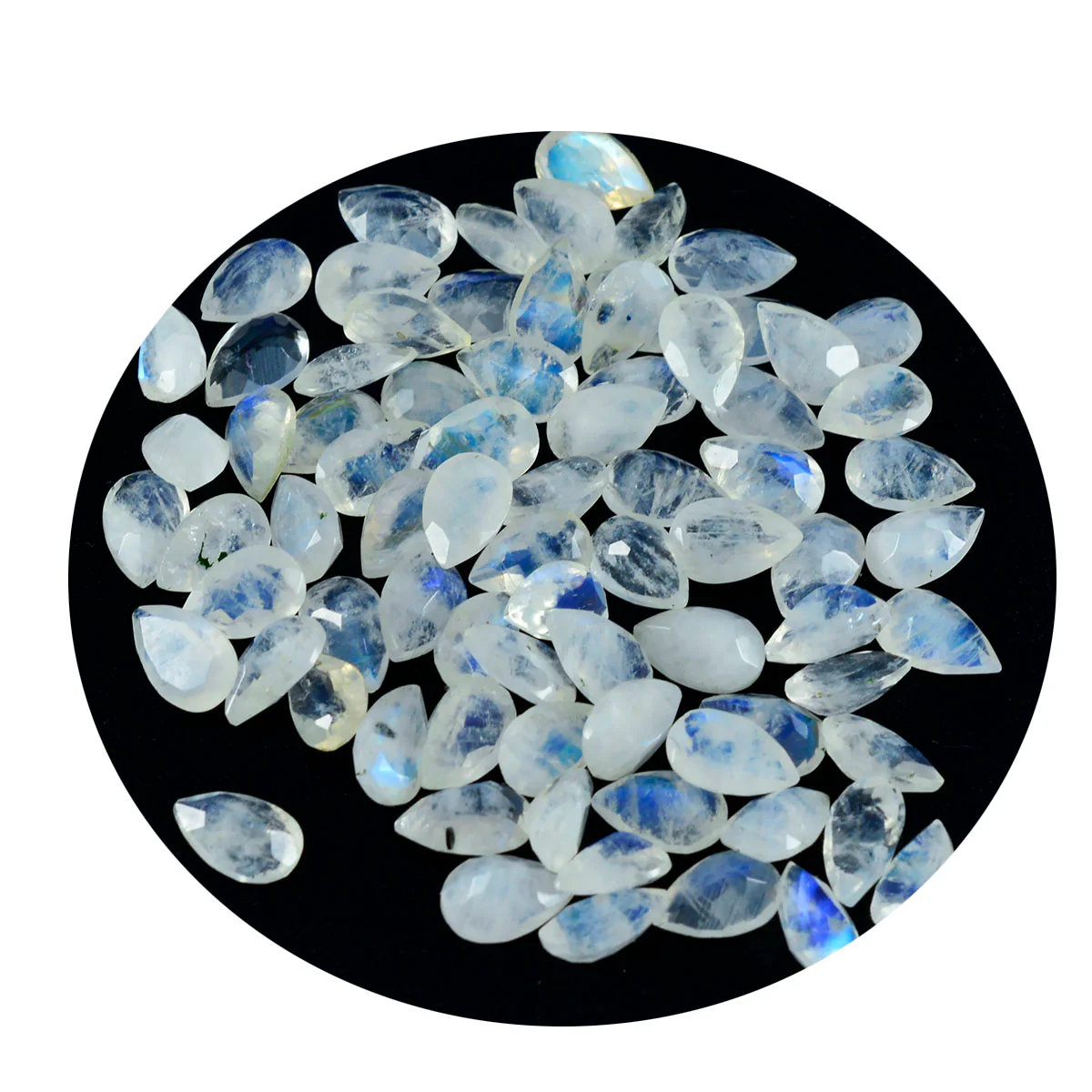 Rainbow Moonstone 1PC Tiny 4x6 MM Pear Faceted White Natural Semi Precious Gems - Image 2