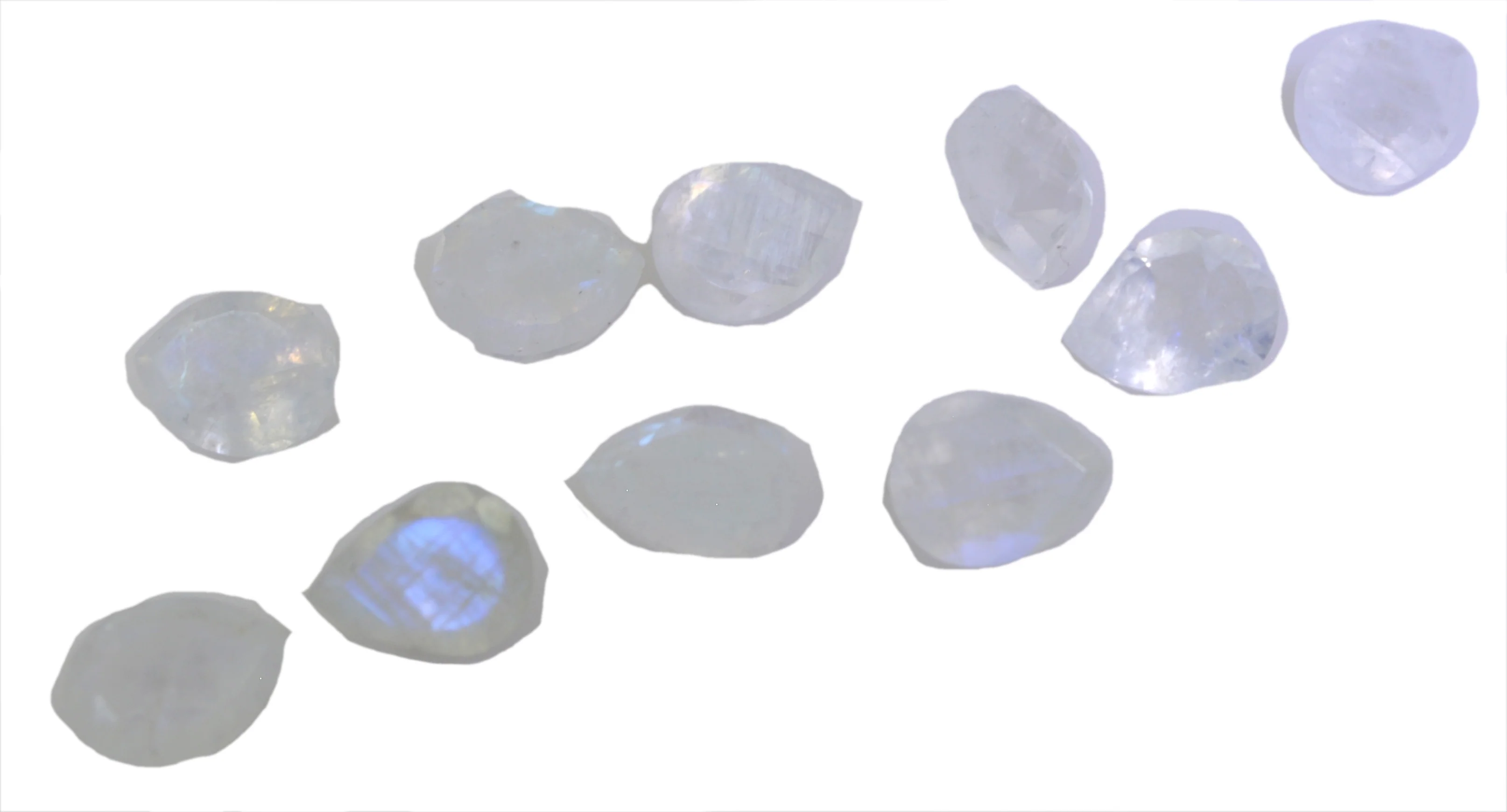 Rainbow Moonstone 1PC Tiny 4x6 MM Pear Faceted White Natural Semi Precious Gems - Image 3
