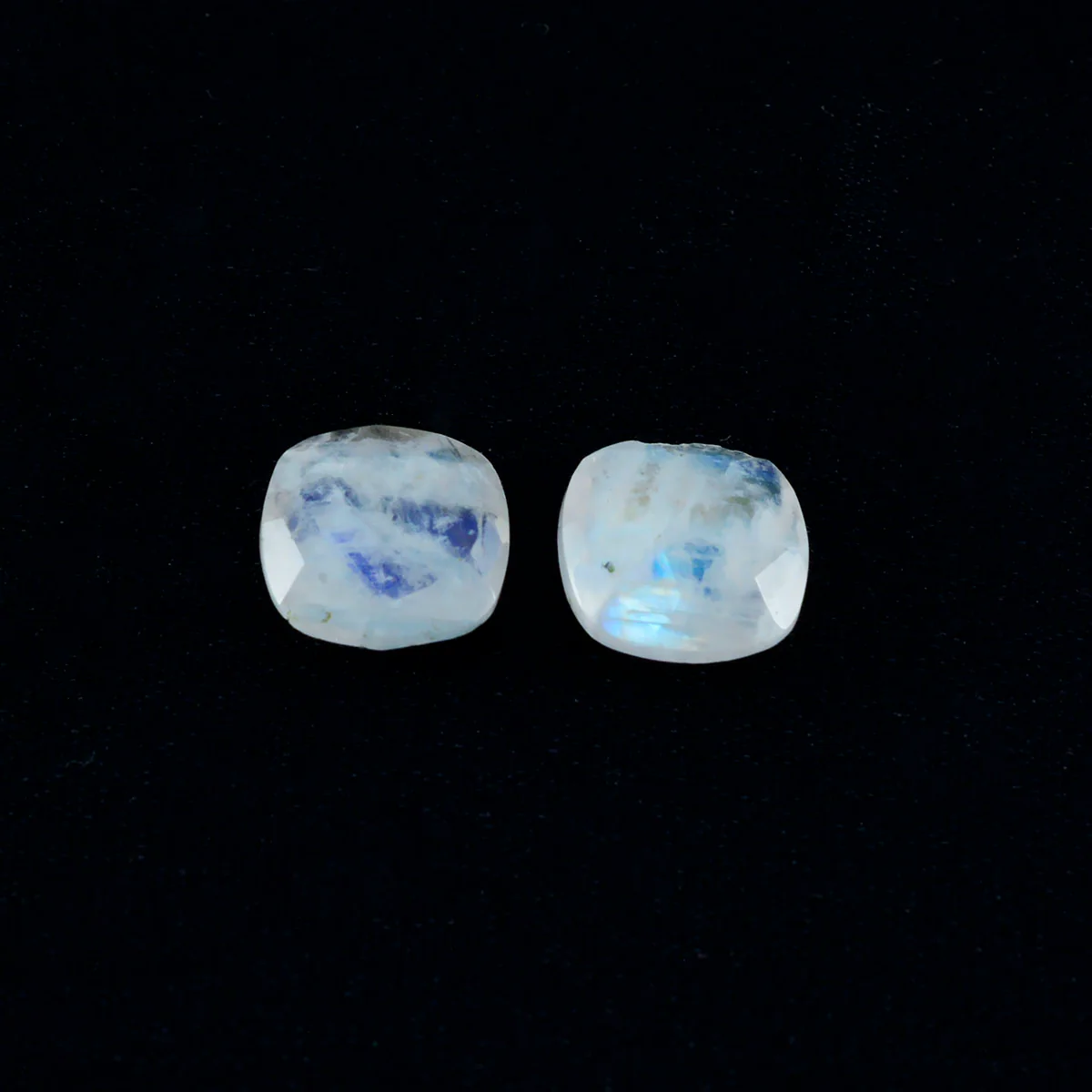 Rainbow Moonstone 1PC Tiny 5x5 MM Cushion Faceted White Sparkling Semi Precious Gems - Image 3