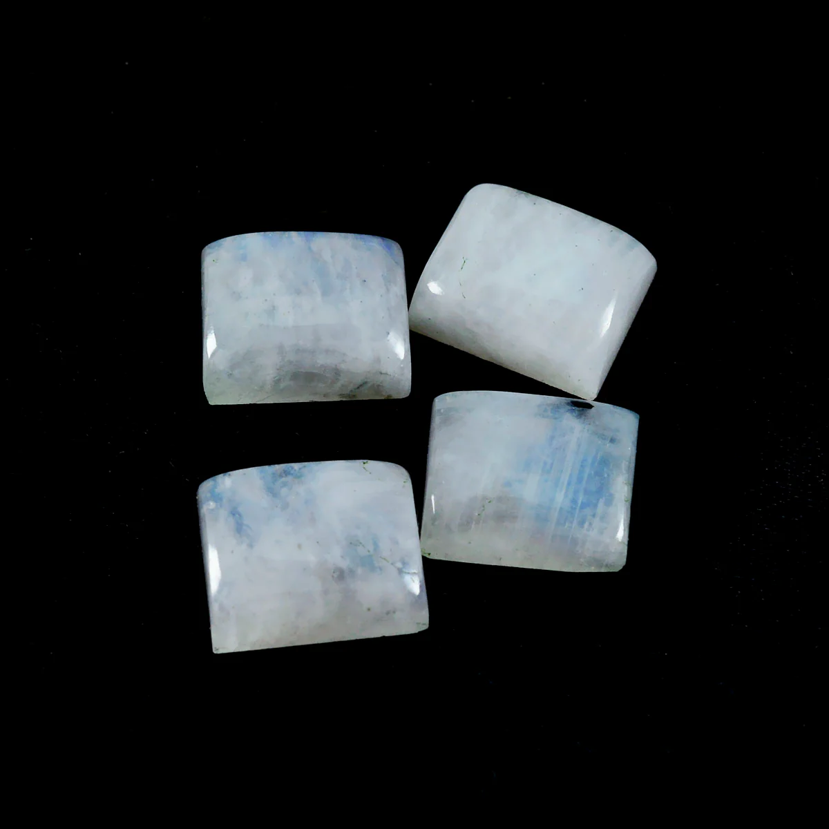 Rainbow Moonstone 1PC Tiny 5x7 MM Emerald Cabochon White Natural semi Precious Gems - Image 4