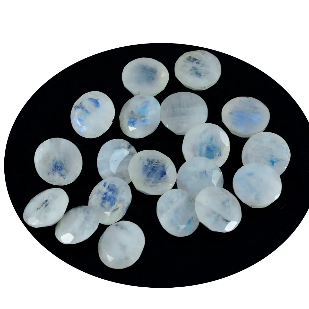 Rainbow Moonstone 1PC Tiny 6x6 MM Round Faceted White Polished Semi Precious Loose Gems - Image 2