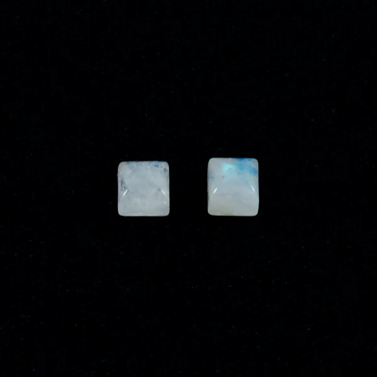 Rainbow Moonstone 1PC Tiny 6x6 MM Square Cabochon White Shine semi Precious Loose Gems