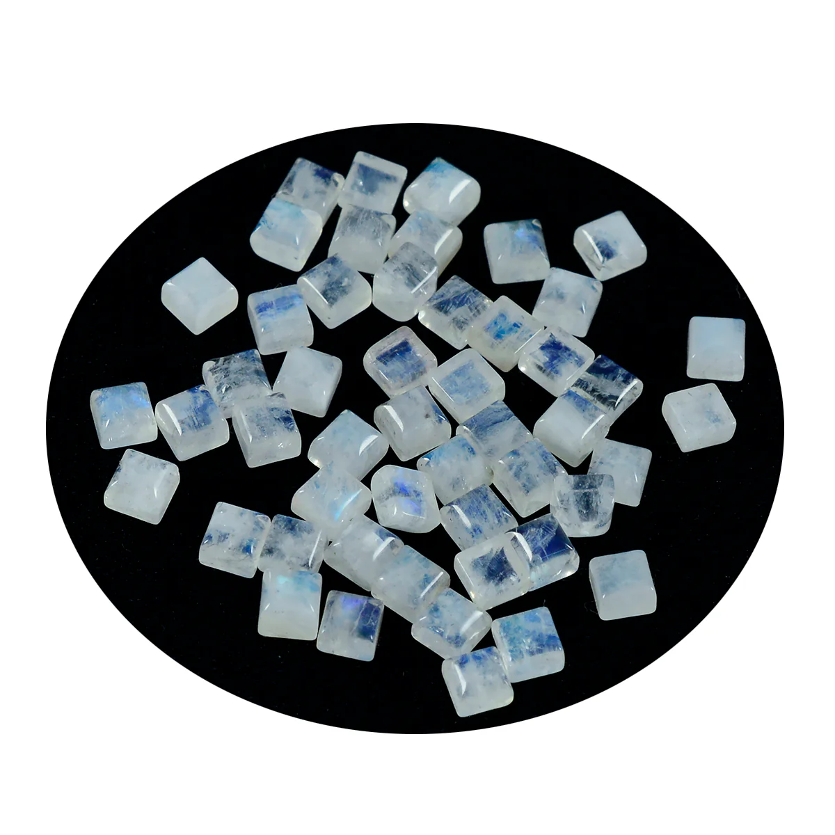 Rainbow Moonstone 1PC Tiny 6x6 MM Square Cabochon White Shine semi Precious Loose Gems - Image 4