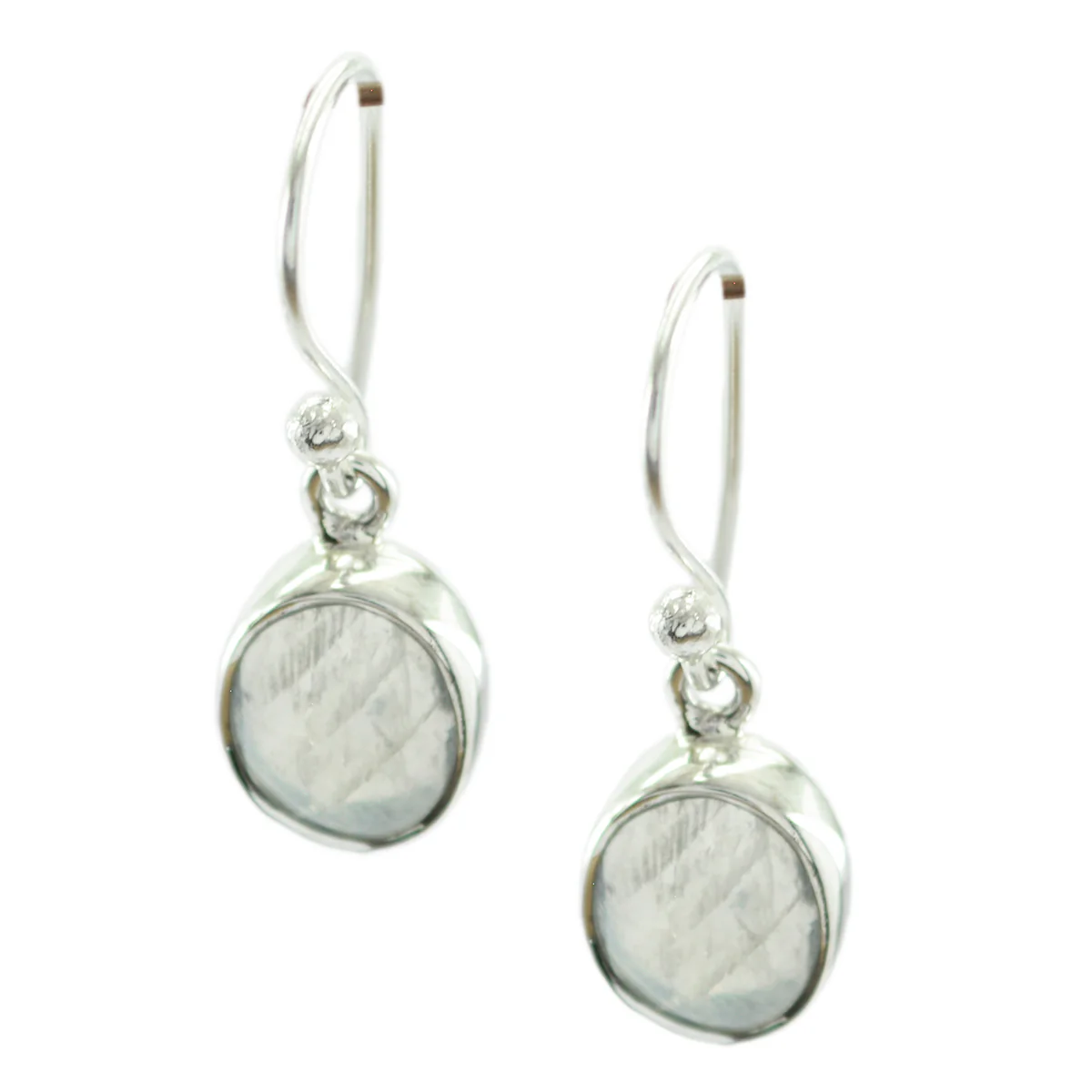 Rainbow Moonstone African Daniela multiple Dangle White Silver Earring - Image 2