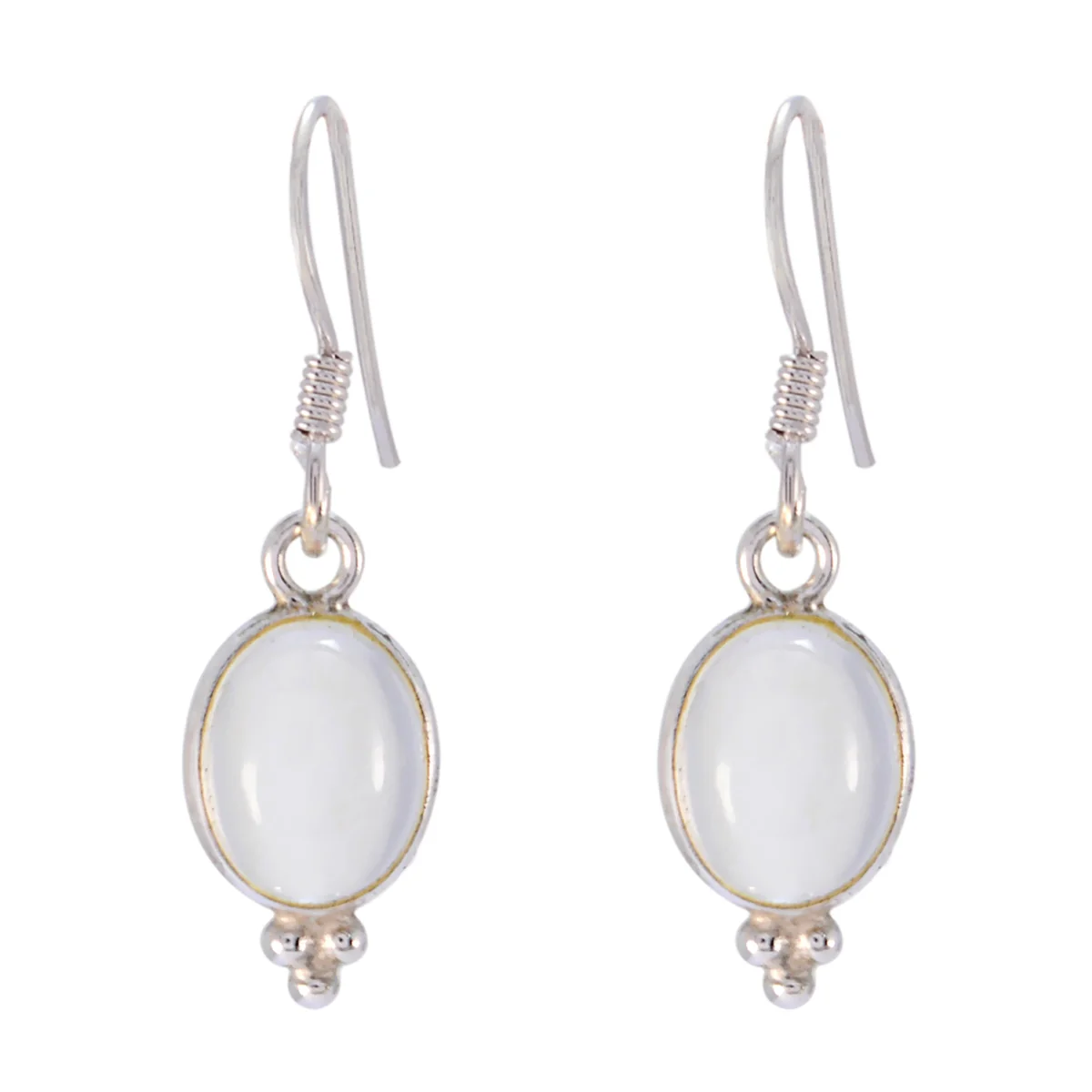 Rainbow Moonstone American Aisha multiple Dangle White Silver Earring