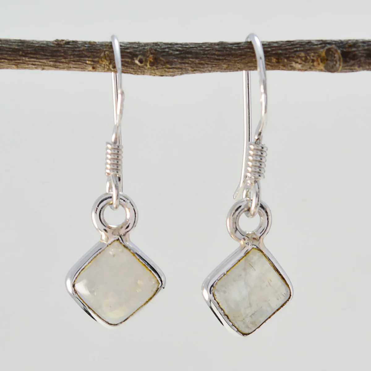 Rainbow Moonstone American Min-seo multiple Dangle White 925 Silver Earring - Image 2