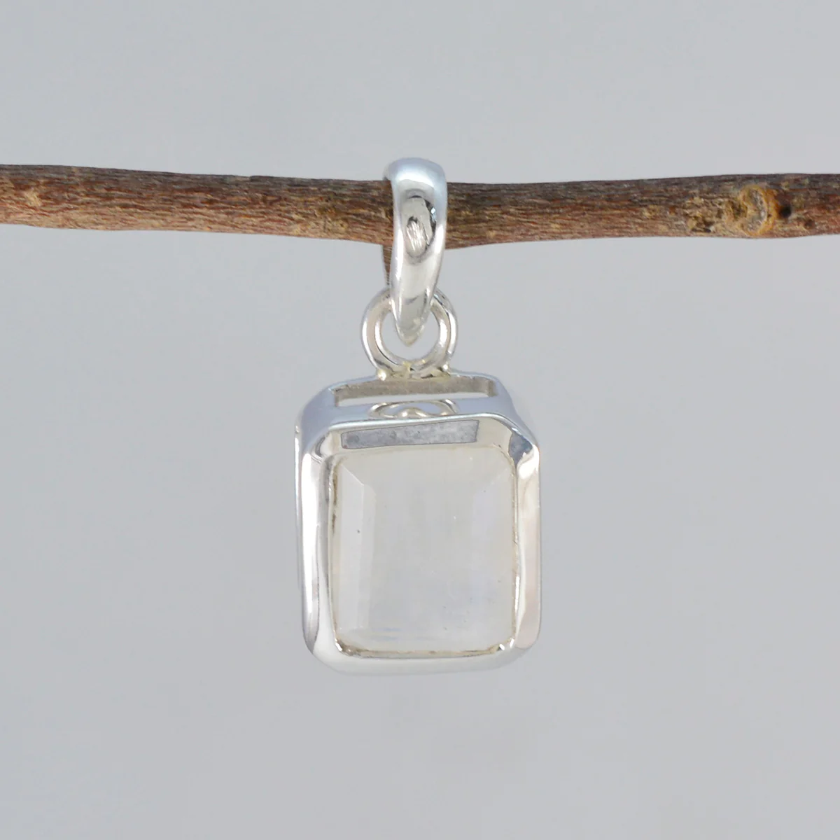 Rainbow Moonstone Dainty Italian 925 Silver Solitaire María valentine White Pendant Jewelry - Image 2