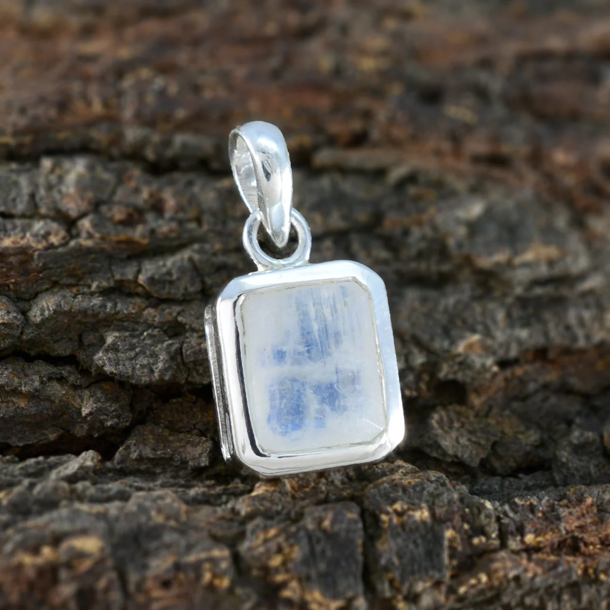 Rainbow Moonstone Dainty Italian 925 Silver Solitaire María valentine White Pendant Jewelry - Image 3