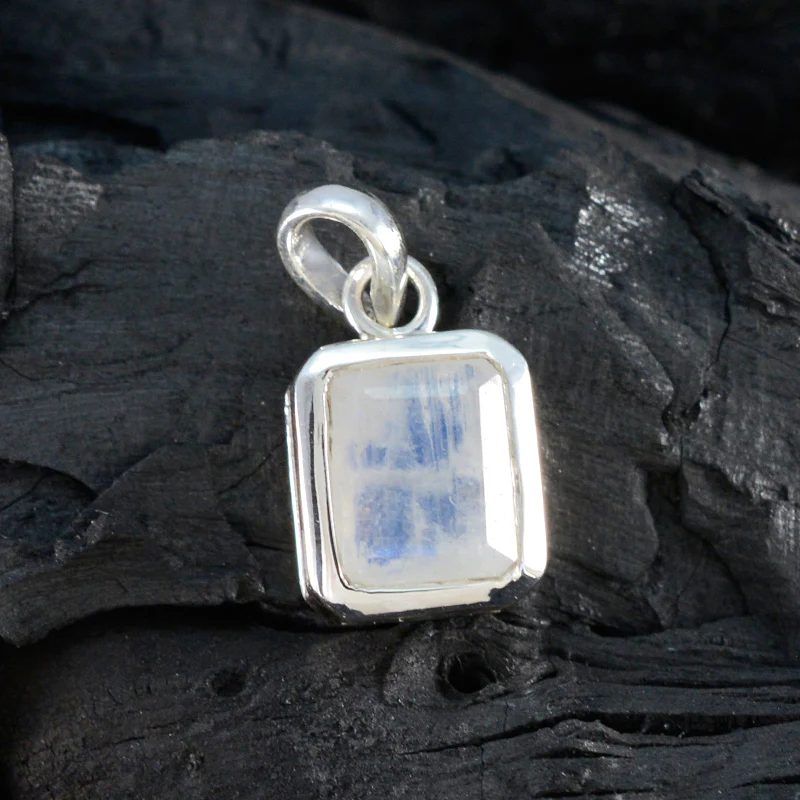 Rainbow Moonstone Dainty Italian 925 Silver Solitaire María valentine White Pendant Jewelry - Image 4