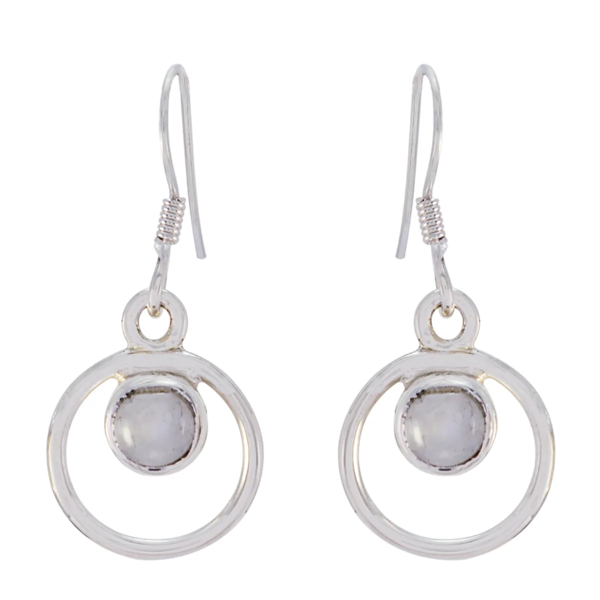 Rainbow Moonstone Egyptian Amanda multiple Dangle White 925 Silver Earring