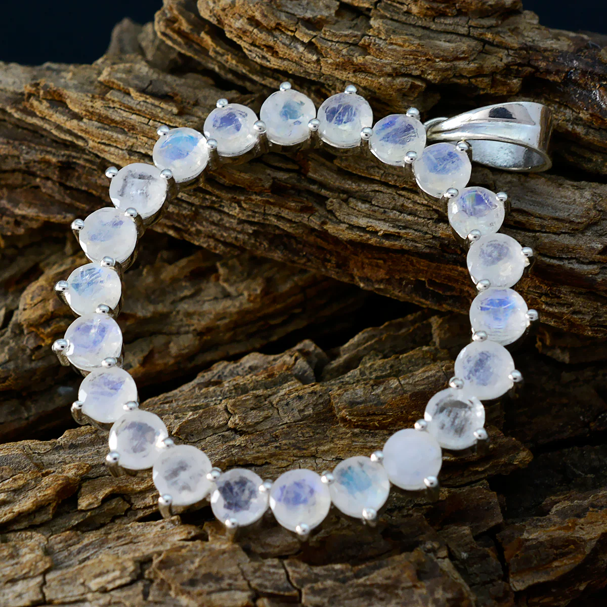 Rainbow Moonstone Essential American Sterling Silver multiple Joaquina propsel White Pendant Jewellery - Image 2