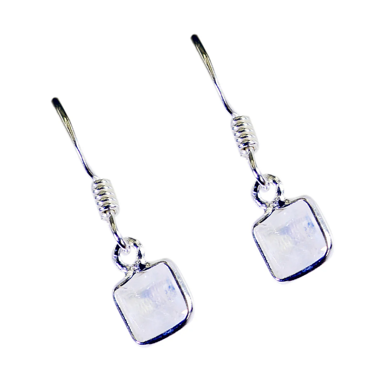 Rainbow Moonstone Korean Natalia multiple Dangle White 925 Silver Earring - Image 2