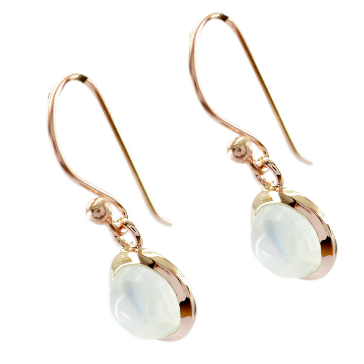 Rainbow Moonstone Korean Nova Solitaire Dangle White 925 Sterling Silver Earring - Image 3