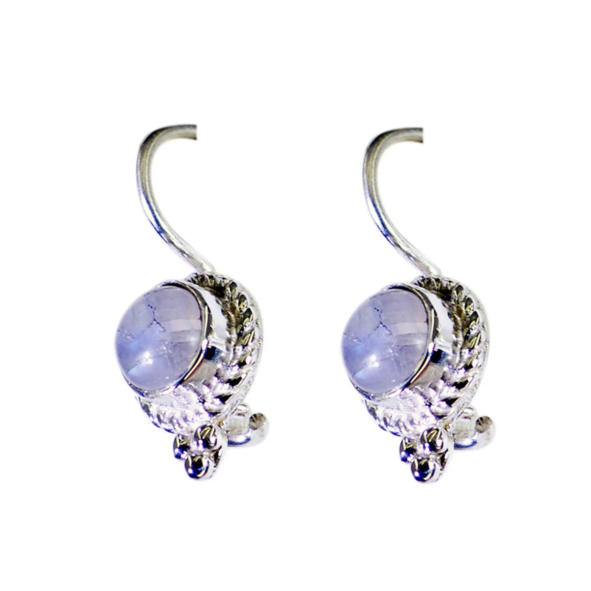 Rainbow Moonstone Mexican Camila multiple Dangle White Silver Earring