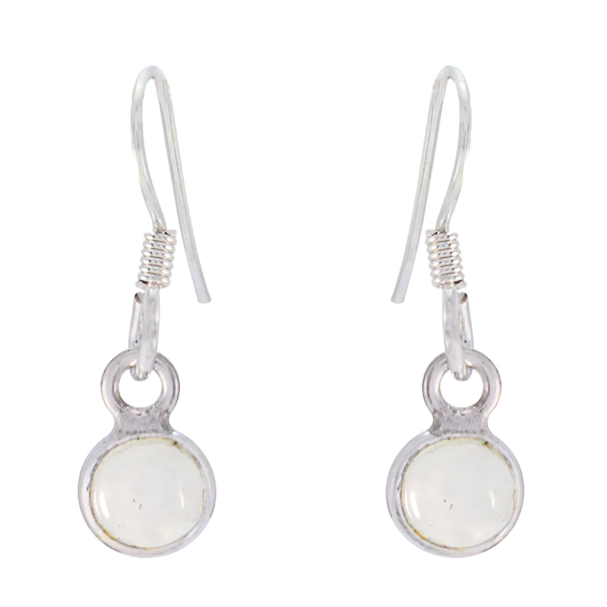 Rainbow Moonstone Moroccan Ling multiple Dangle White Sterling Silver Earring