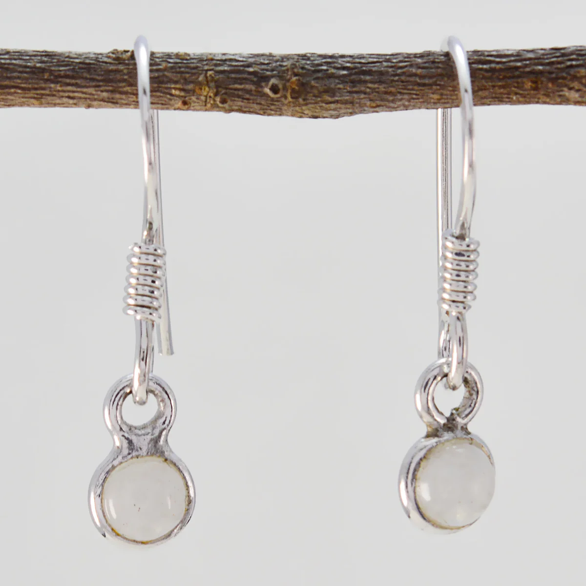 Rainbow Moonstone Moroccan Ling multiple Dangle White Sterling Silver Earring - Image 3