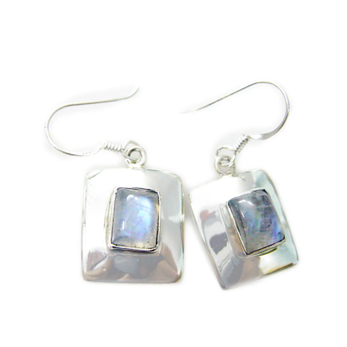 Rainbow Moonstone Russian Agustina multiple Dangle White Silver Earring