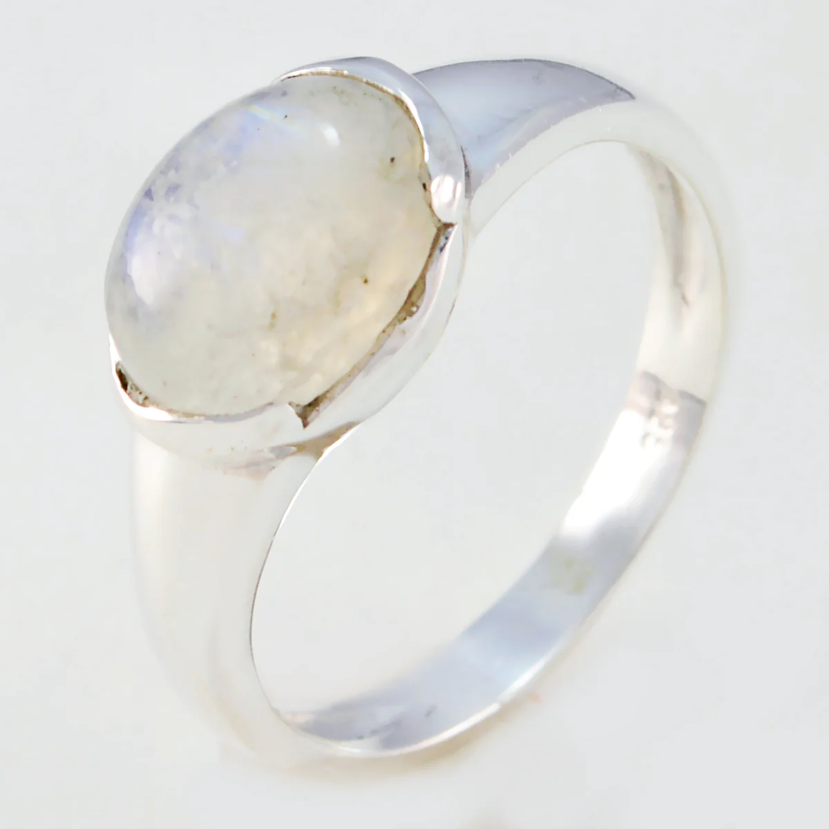 Rainbow Moonstone Solitaire American 925 Silver White Gemstones Delicate Fairytale Ring Jewellery - Image 2