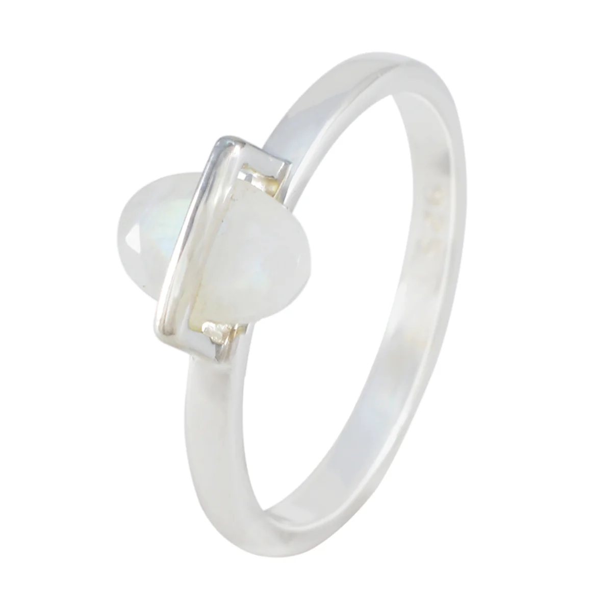 Rainbow Moonstone Solitaire American 925 Silver White Gemstones Delicate Glamorous Ring Jewellery - Image 2