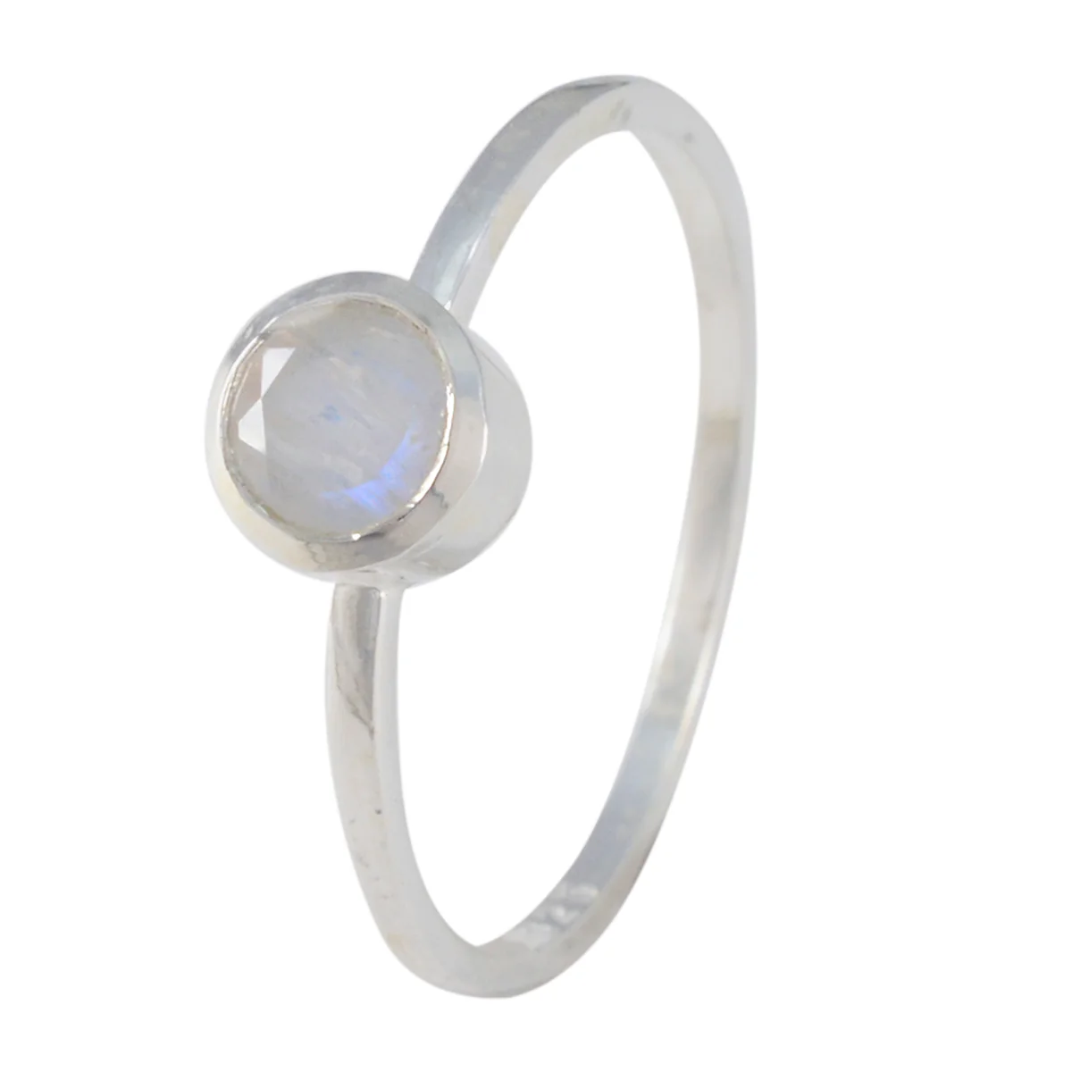 Rainbow Moonstone Solitaire American 925 Sterling Silver White Gemstones Elegant Sophisticated Ring Jewellery - Image 2