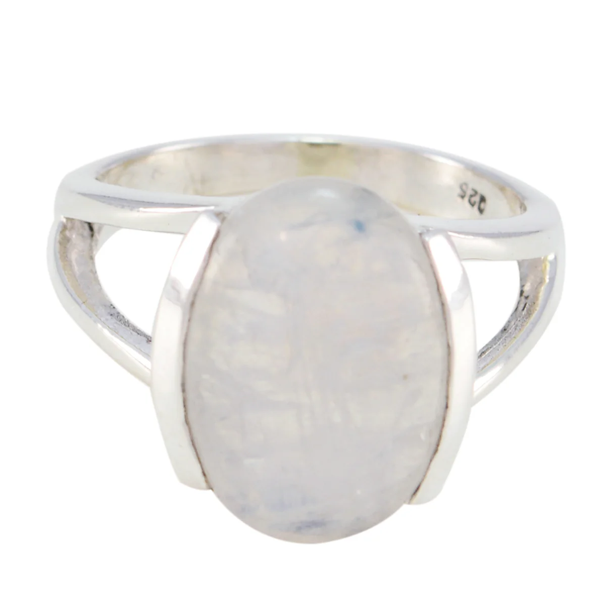 Rainbow Moonstone Solitaire Egyptian 925 Silver White Gems Mid-weight Feminine Ring Jewellery - Image 3