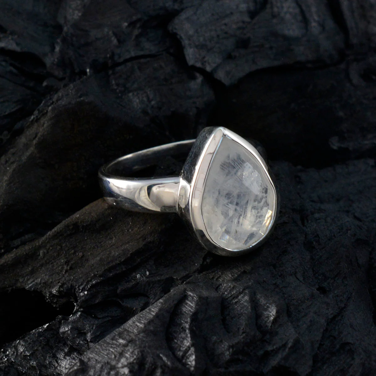 Rainbow Moonstone Solitaire Egyptian 925 Sterling Silver White Gems Minimal valentine Ring Jewelry - Image 4