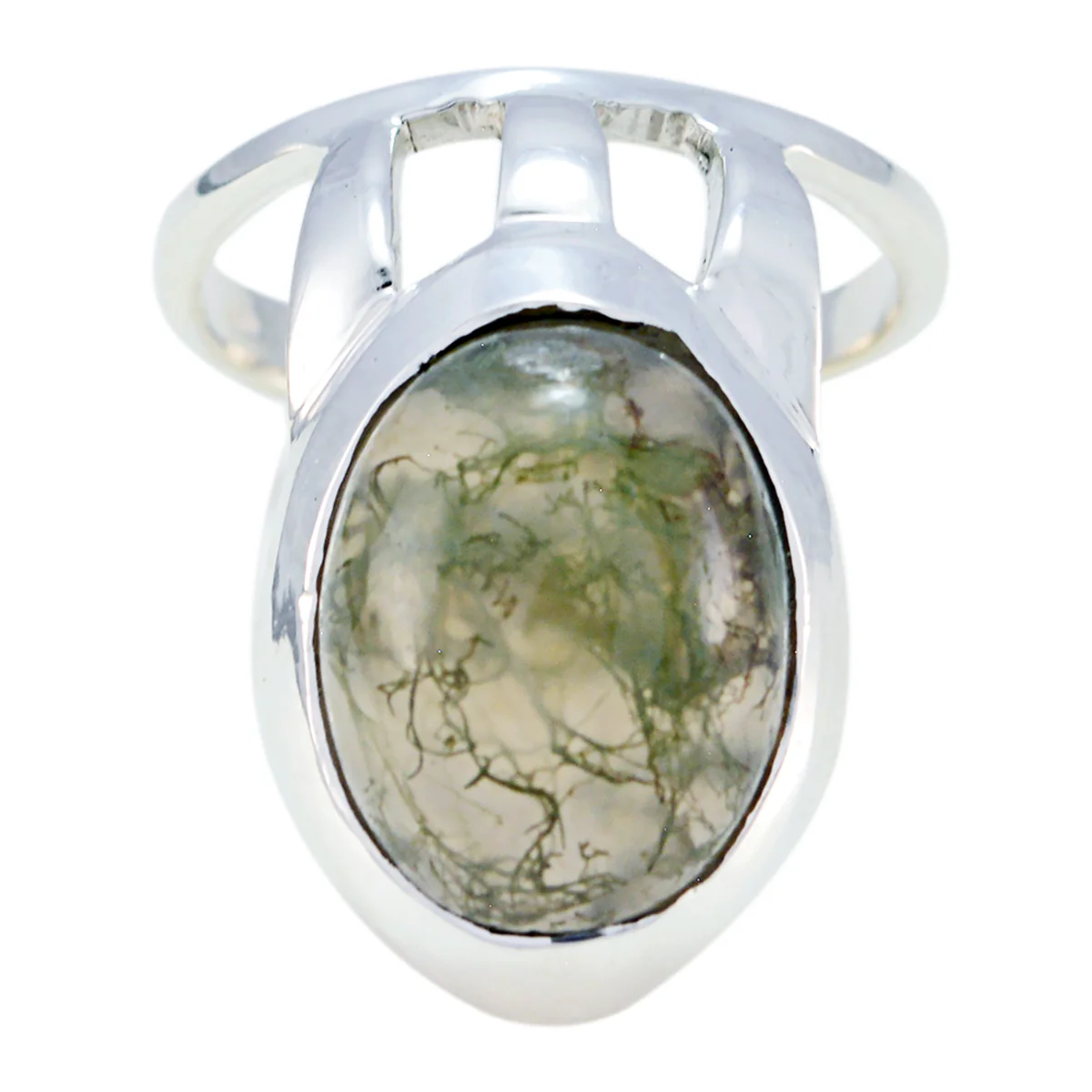 Rainbow Moonstone Solitaire Egyptian Sterling Silver White Gemstone Essential Signet Ring Jewelry - Image 3