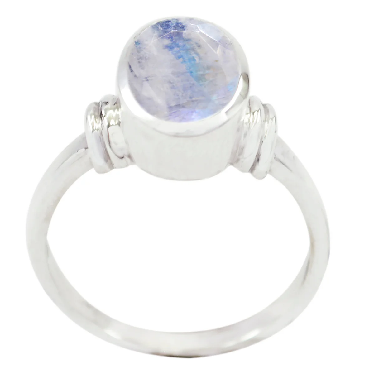 Rainbow Moonstone Solitaire Moroccan 925 Sterling Silver White Gems Mid-weight Glamorous Ring Jewellery - Image 3