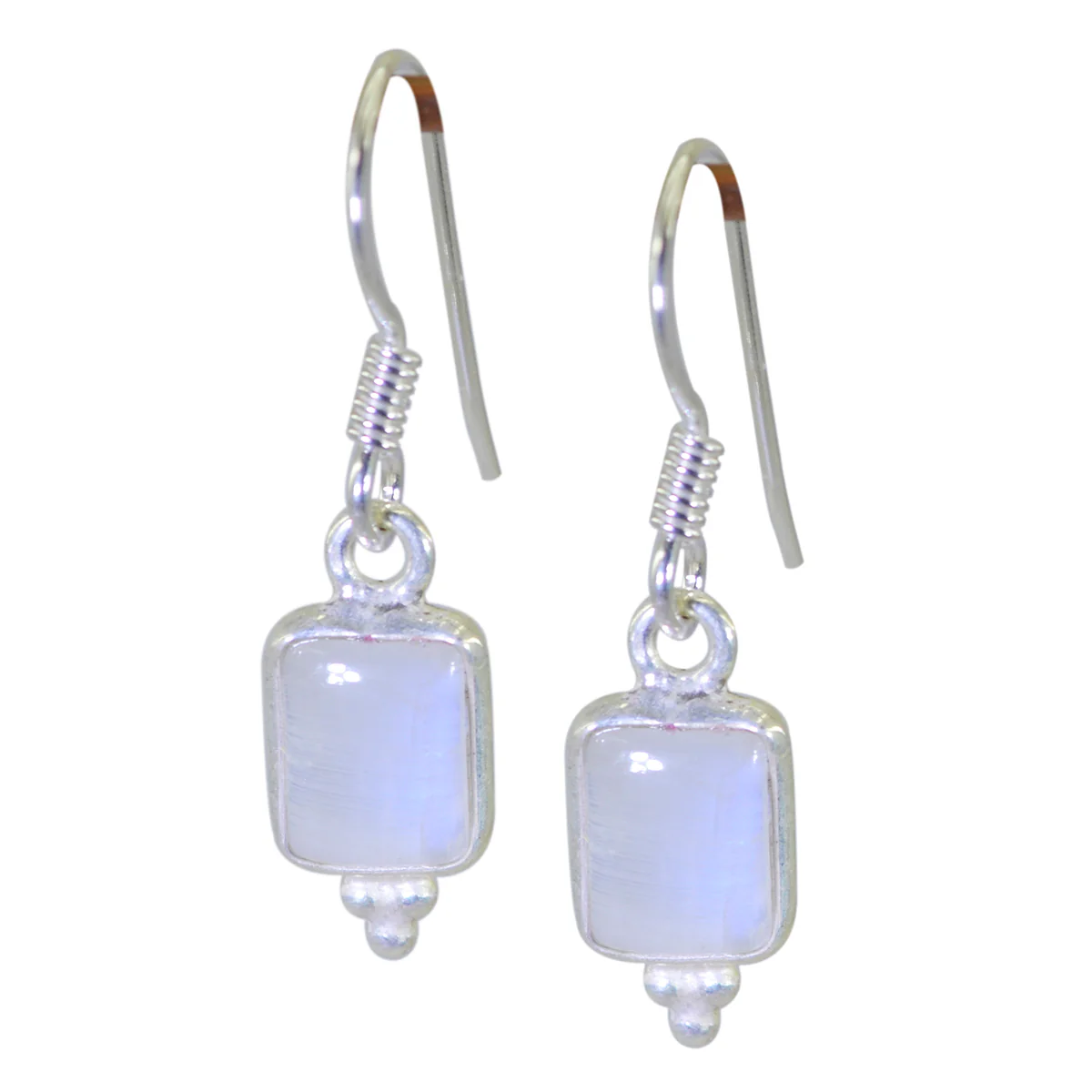 Rainbow Moonstone Spanish Lucy multiple Dangle White Sterling Silver Earring
