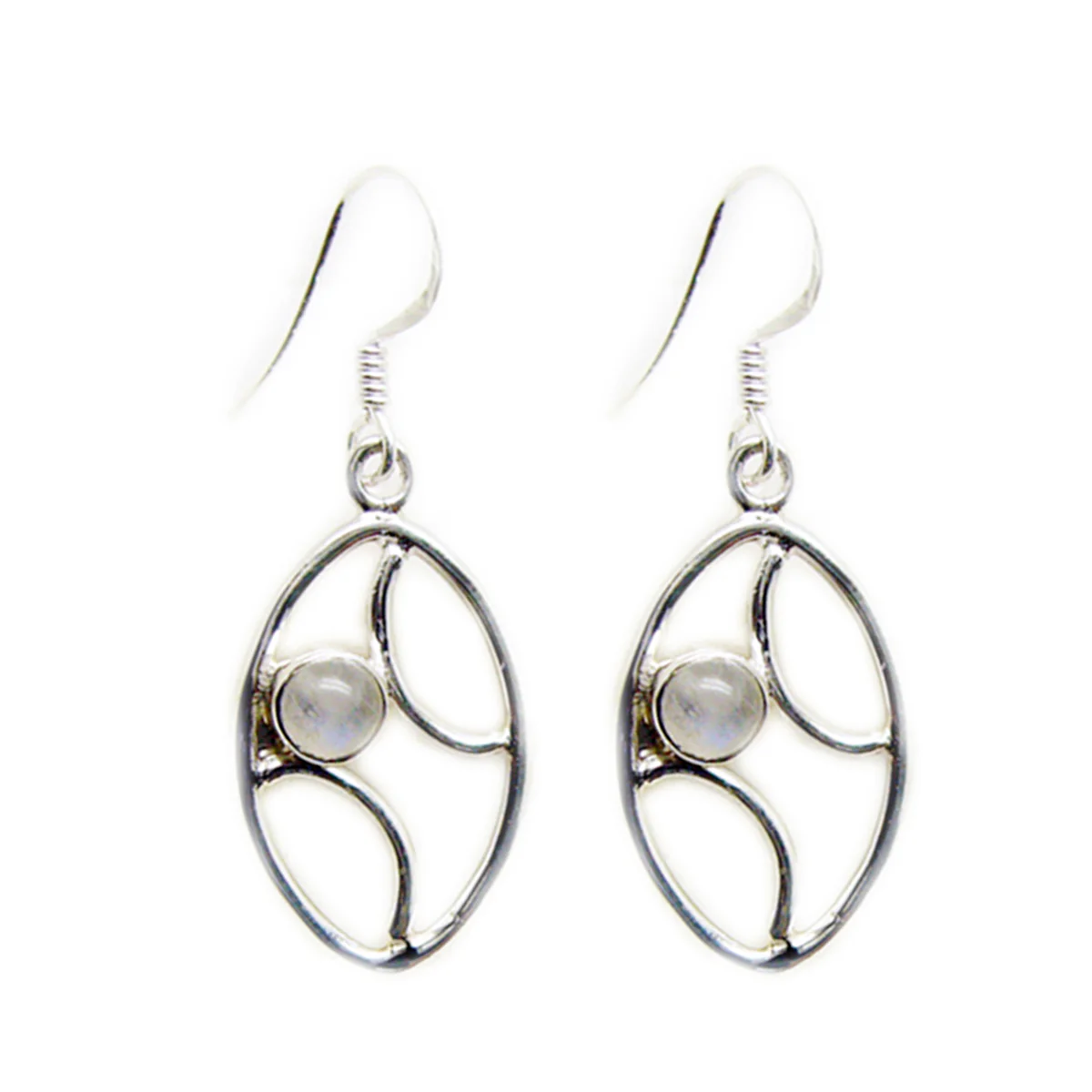 Rainbow Moonstone Turkish Antonia multiple Dangle White 925 Silver Earring