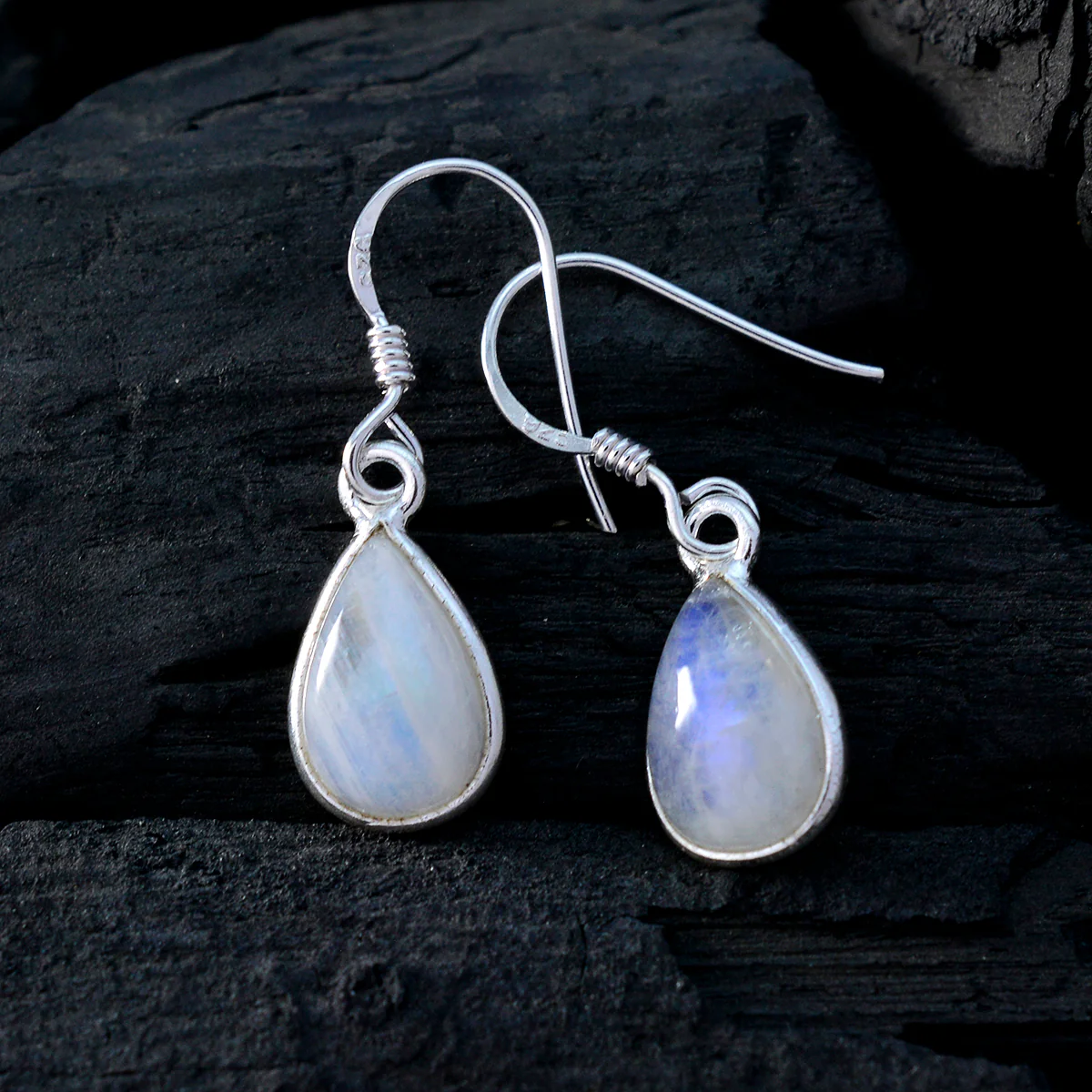 Rainbow Moonstone Turkish Harper multiple Dangle White 92.5 Silver Earring - Image 4