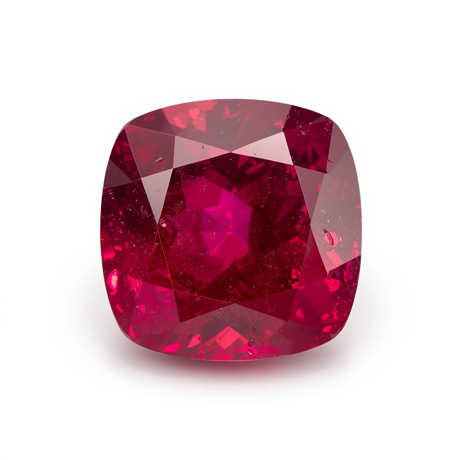 Red Jade 1PC Chunky 13x13 MM Cushion Faceted Red Natural Semi Precious Loose Gemstone - Image 2