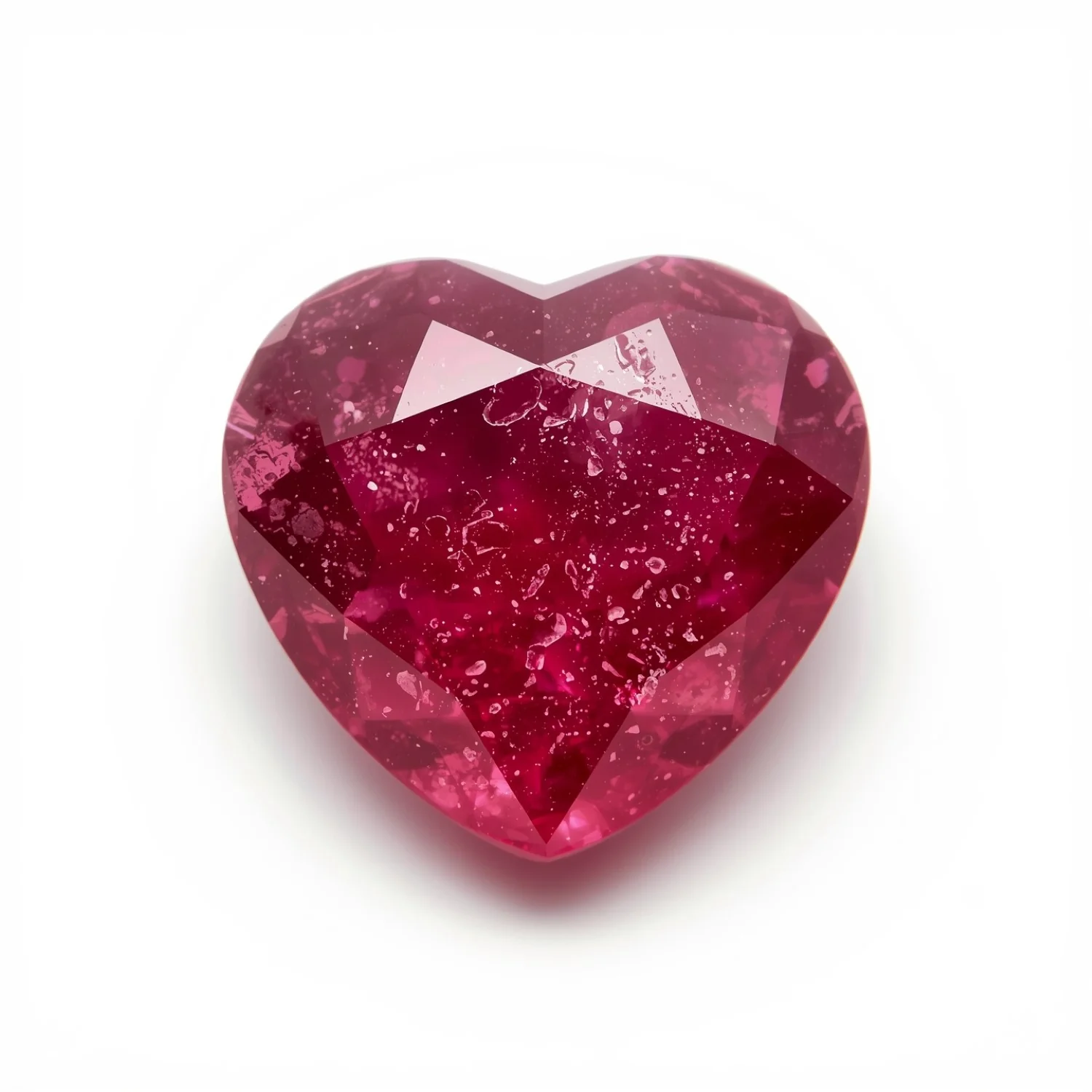 Red Jade 1PC Chunky 14x14 MM Heart Faceted Red Genuine Semi Precious Loose Gemstones - Image 2
