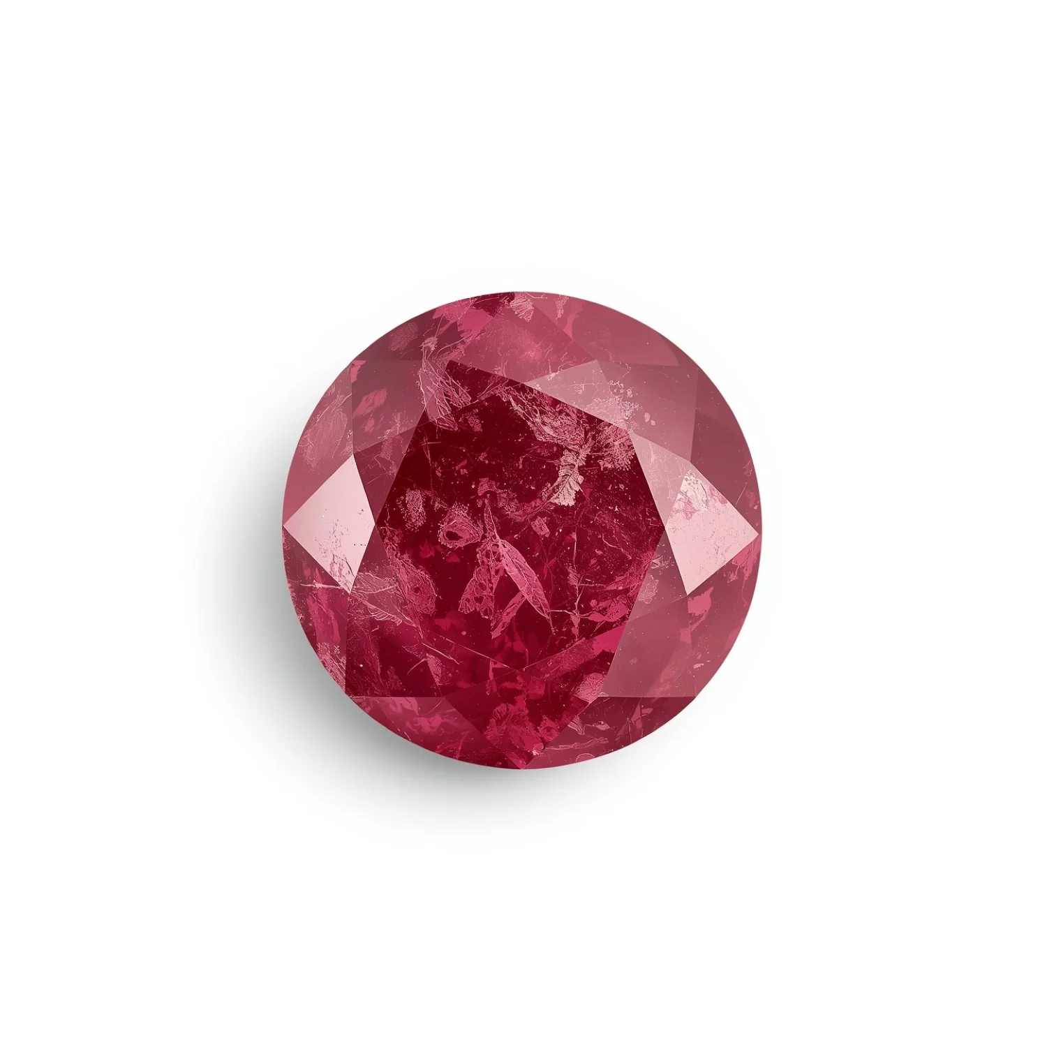Red Jade 1PC Chunky 14x14 MM Round Faceted Red Genuine Semi Precious Loose Gemstones - Image 2