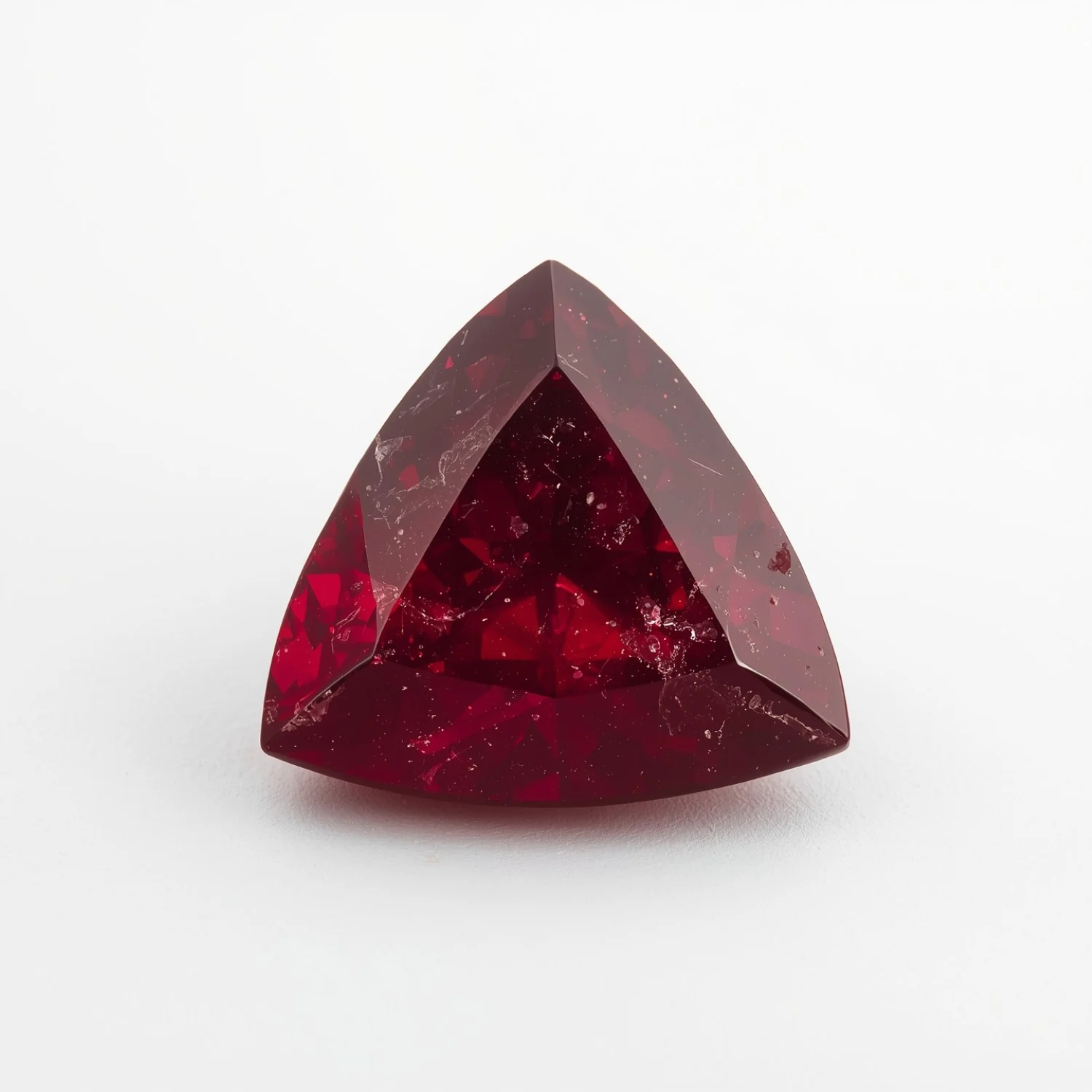 Red Jade 1PC Chunky 14x14 MM Triangle Faceted Red Genuine Semi Precious Loose Gemstones - Image 2