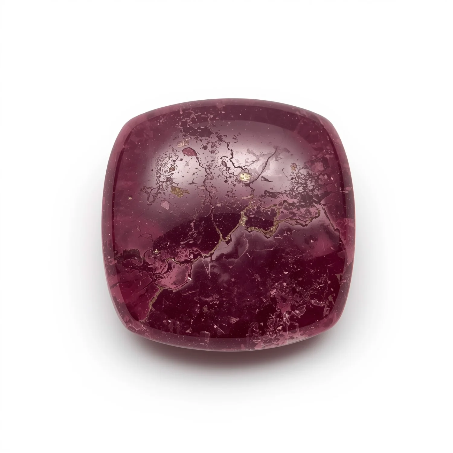 Red Jade 1PC Large 11x11 MM Square Cabochon Red Shine semi Precious Loose Gemstones - Image 2