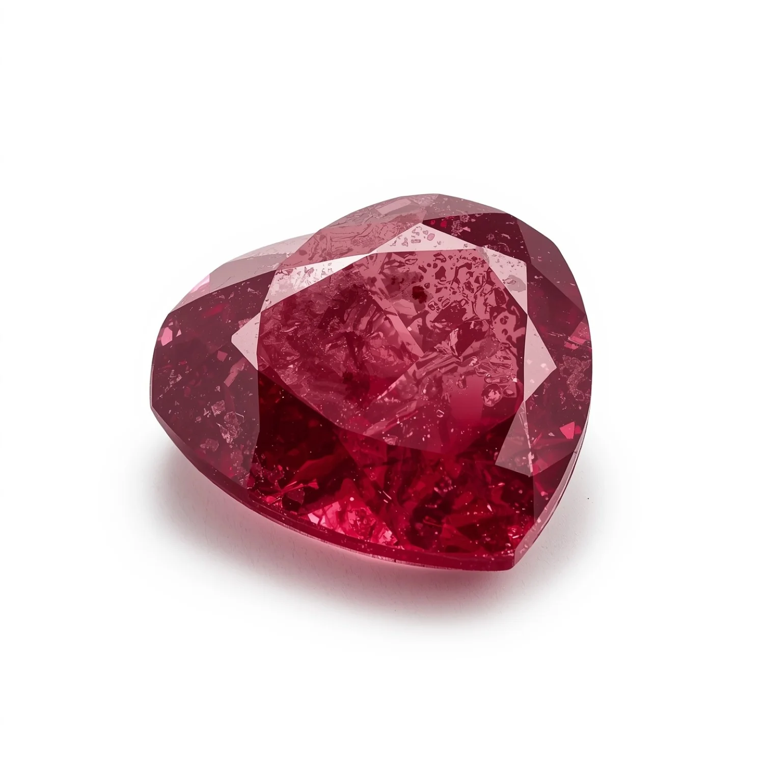 Red Jade 1PC Large 12x12 MM Heart Faceted Red High-Quality Semi Precious Loose Gems - Image 2