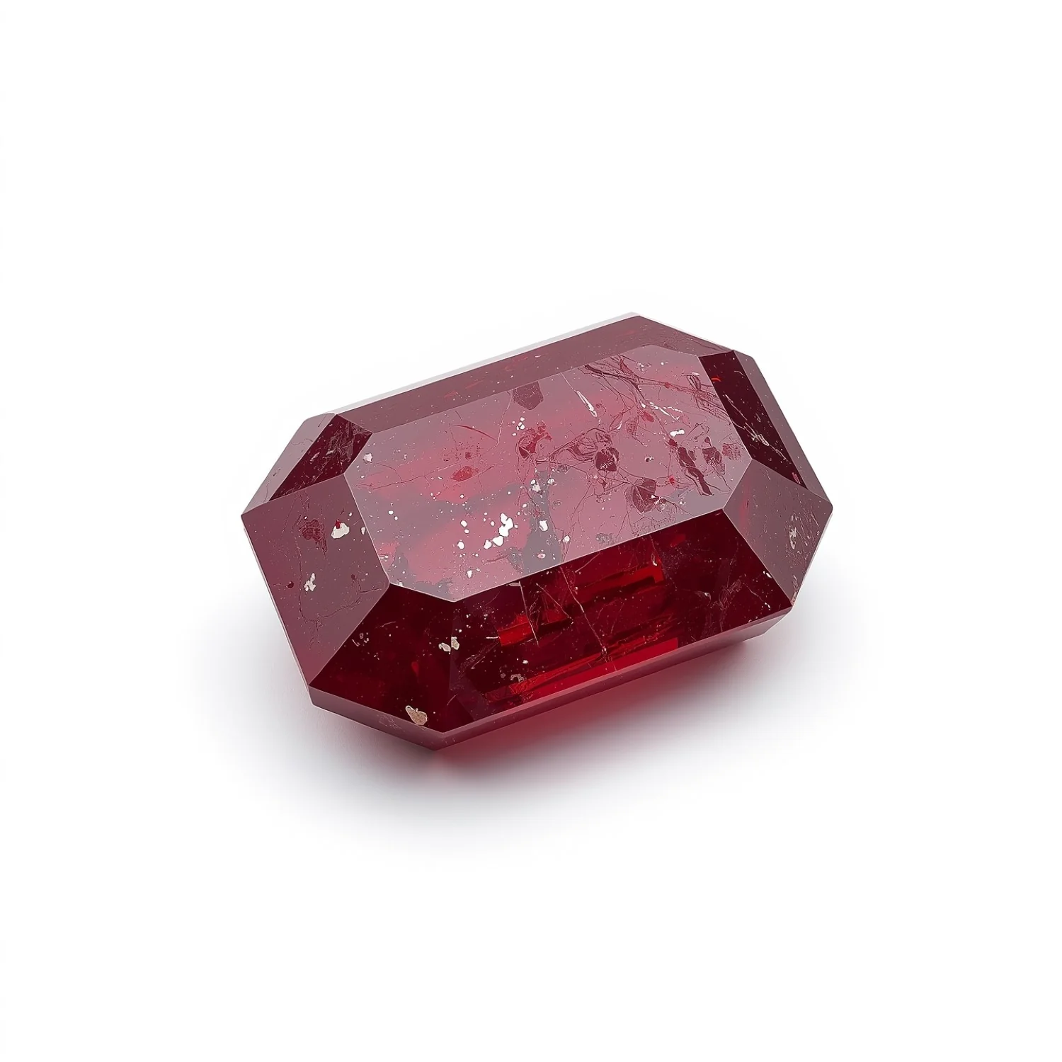 Red Jade 1PC Large 8x12 MM Emerald Faceted Red Shine Semi Precious Loose Gems