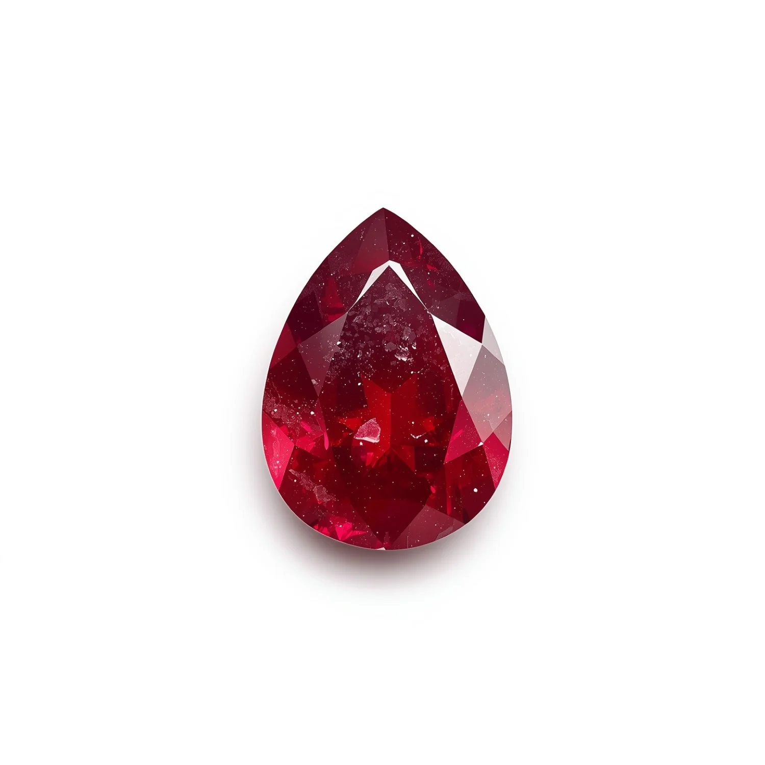 Red Jade 1PC Large 8x12 MM Pear Faceted Red Luster Semi Precious Loose Gemstones - Image 2