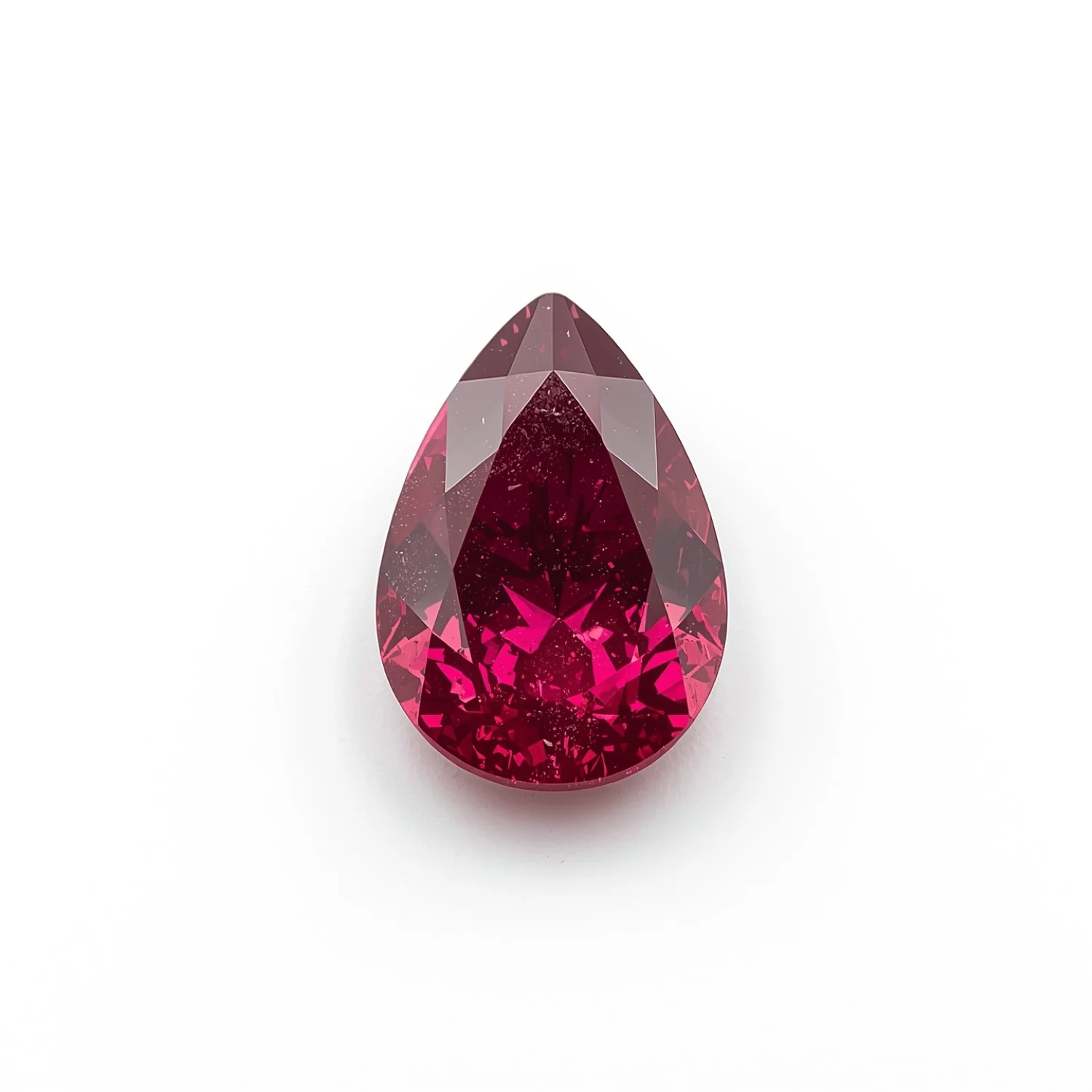 Red Jade 1PC Large 9x11 MM Pear Faceted Red Splendid Semi Precious Loose Gemstone